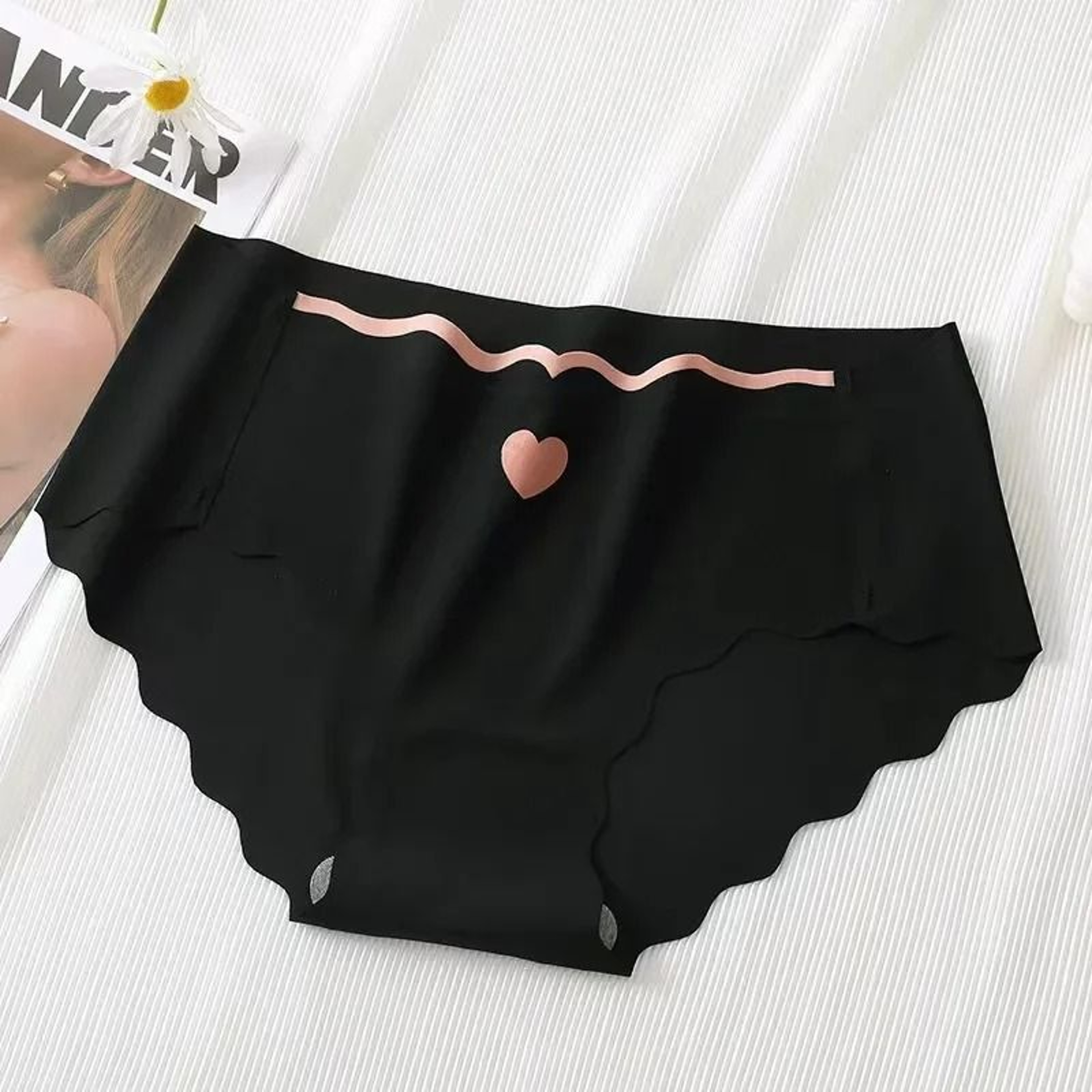 6 Piece Seamless Ice Silk Cotton Underwear Set For Women Breathable Mid Rise Comfort Briefs 8