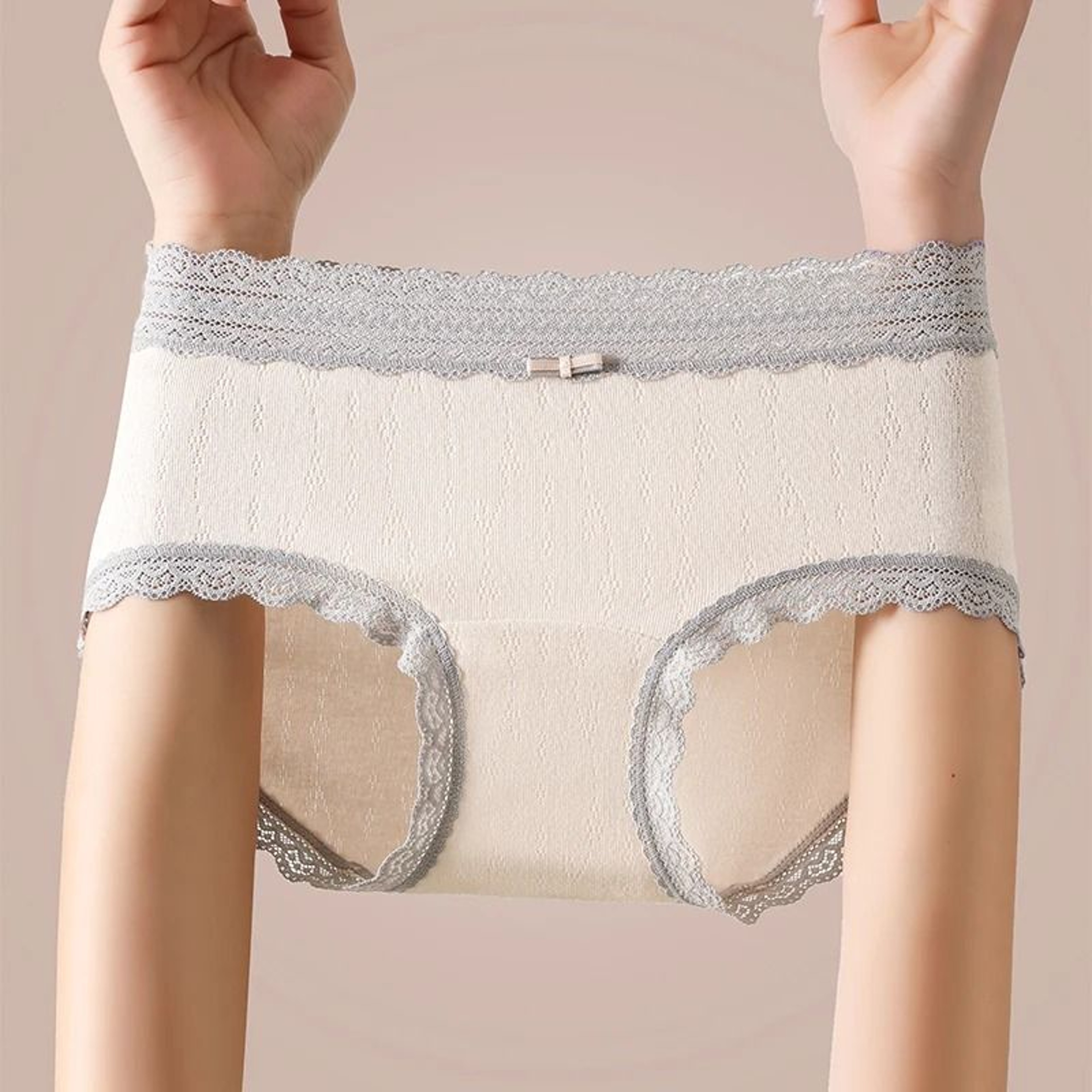 3 Piece Floral Lace Seamless Briefs For Women Sexy Stretch Underwear Set 2