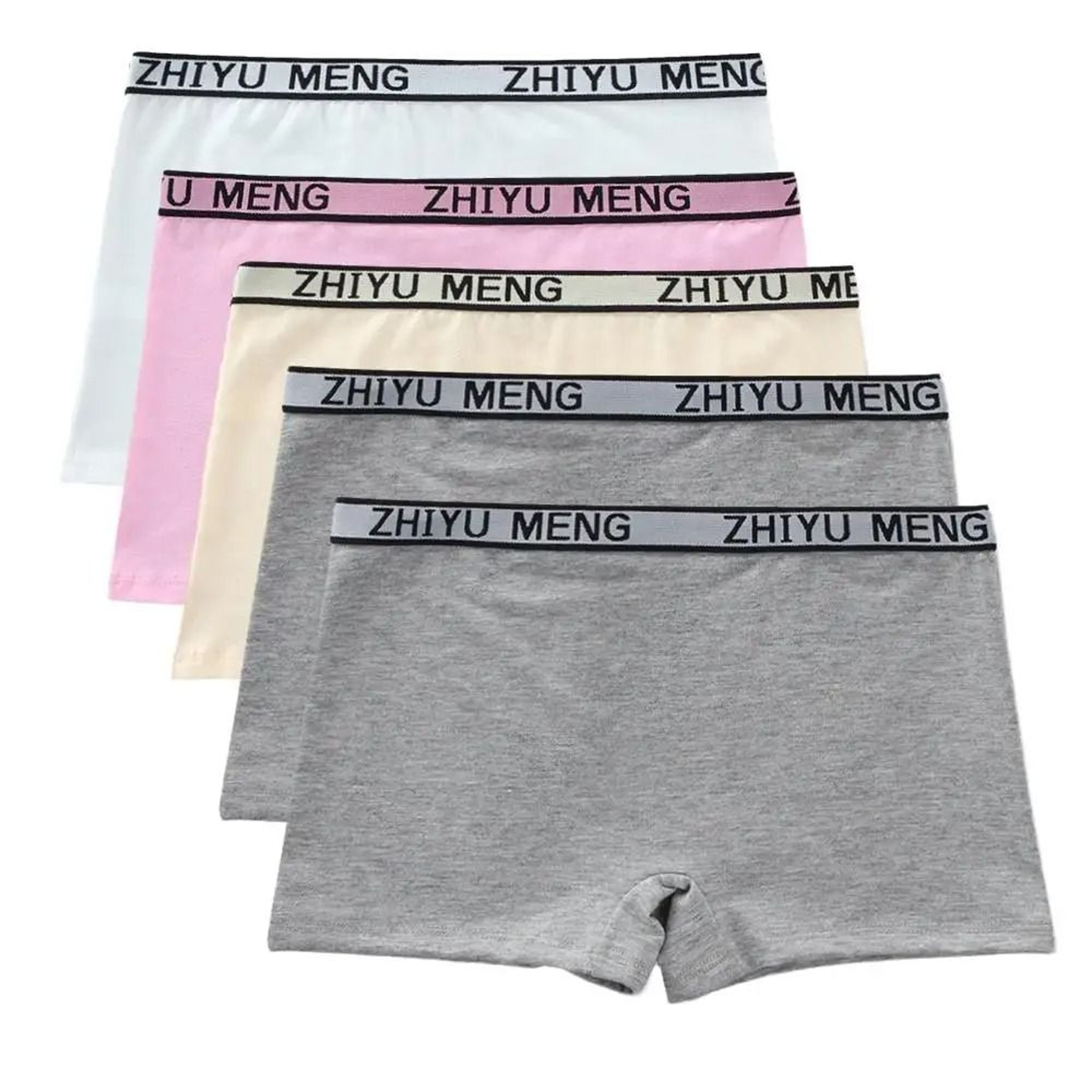 5 Piece Girls Cotton Mid Waist Boxer Briefs Soft Stretch Everyday Underwear Set 5