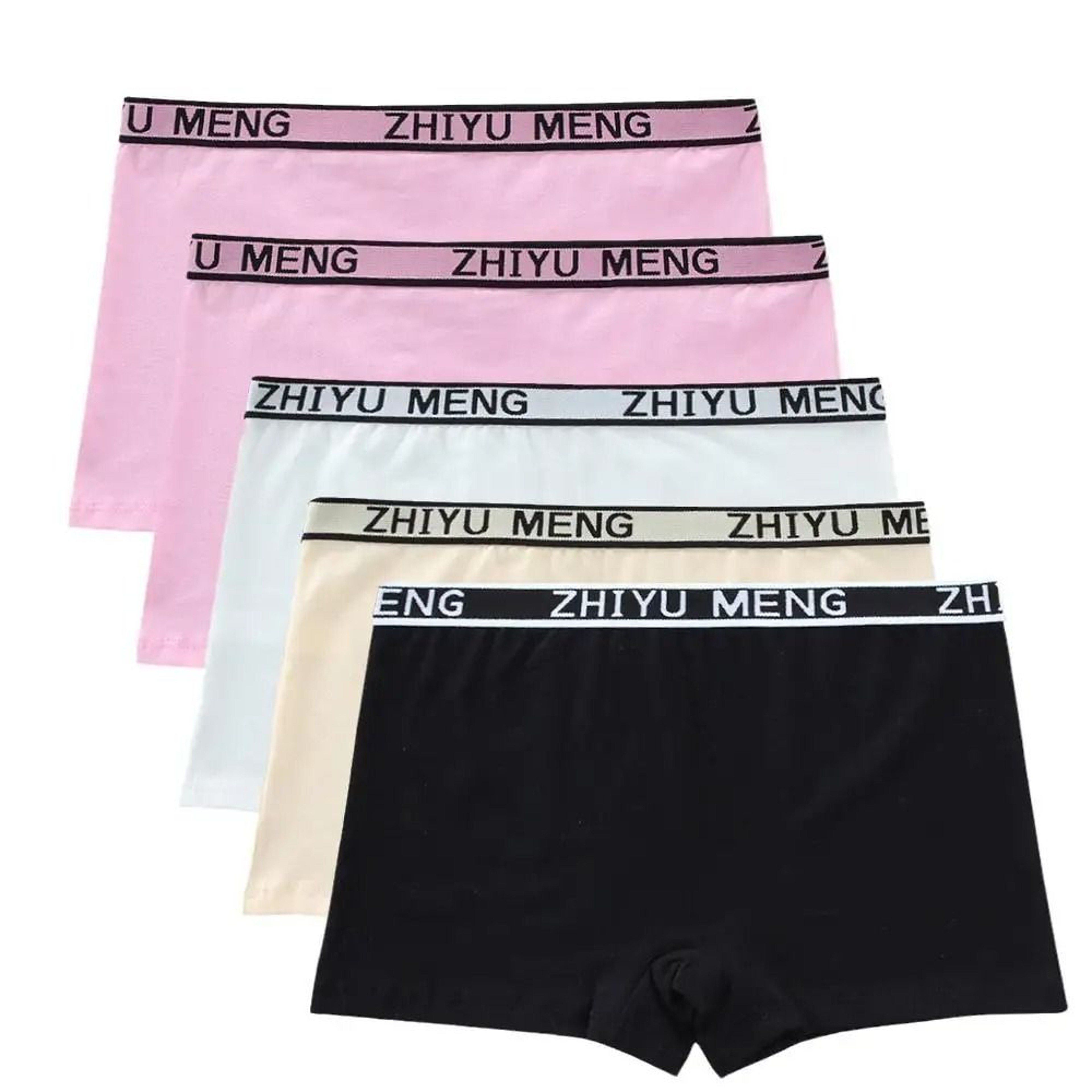 5 Piece Girls Cotton Mid Waist Boxer Briefs Soft Stretch Everyday Underwear Set 24