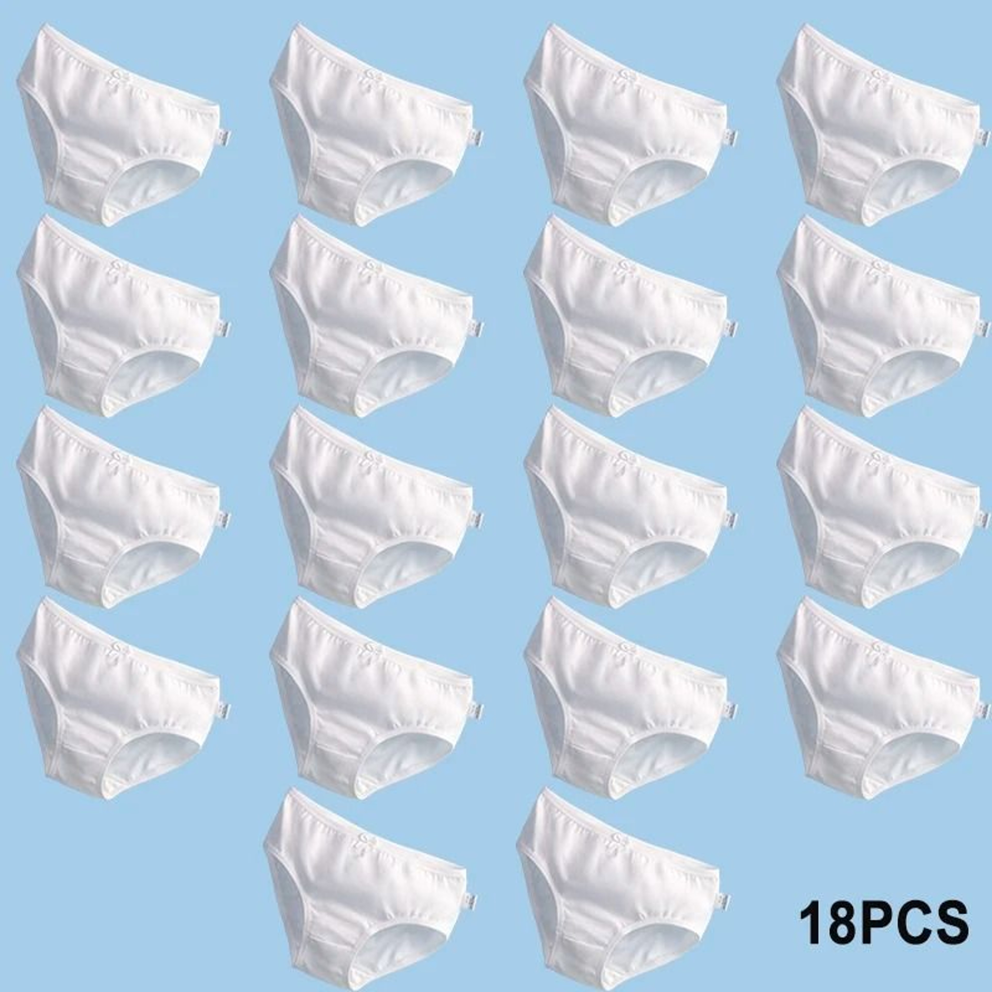 Kids Cotton White Brief Panty Set For Girls Soft Breathable Everyday Underwear 10