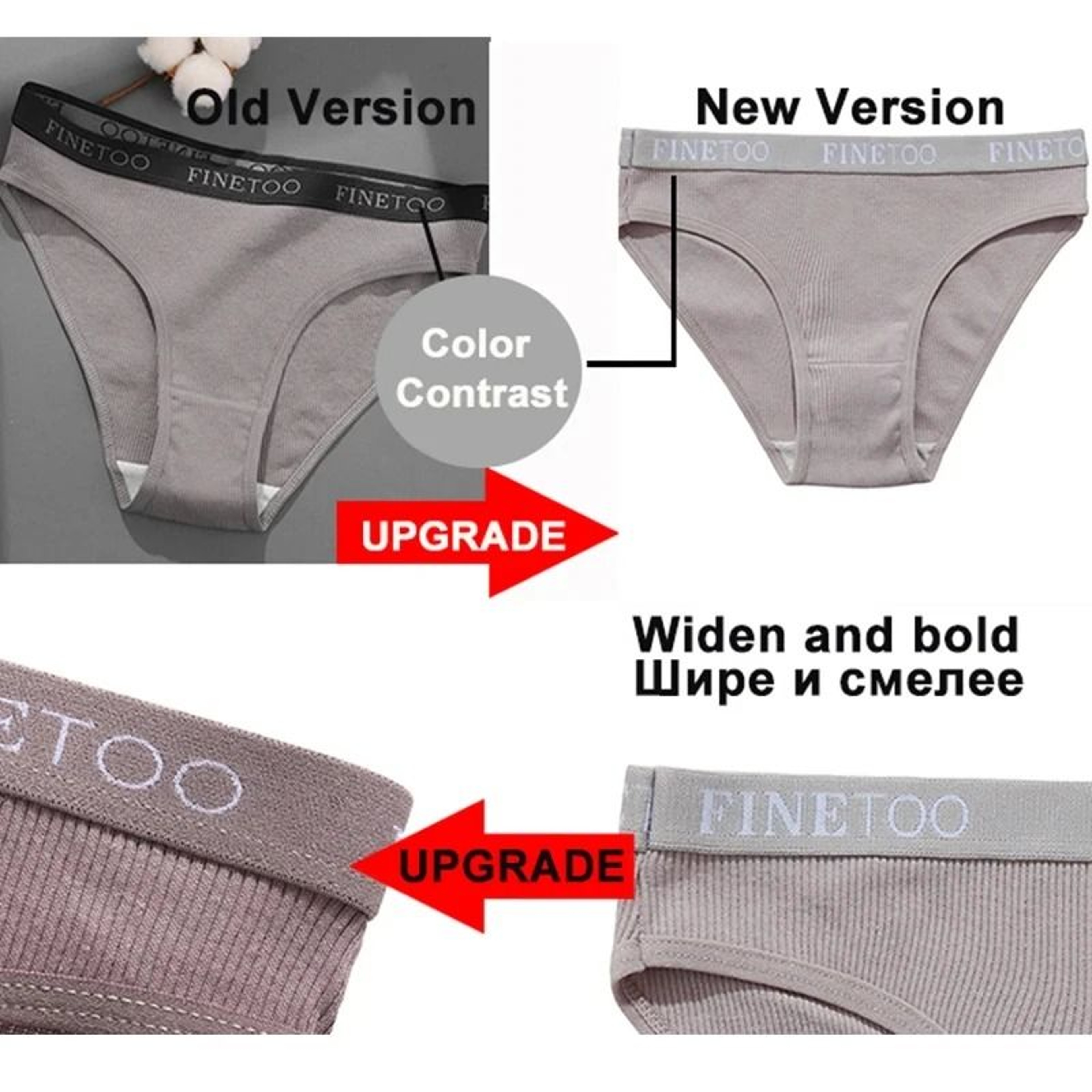 FINETOO Cotton Brief Panties For Women Breathable Letter Print Underwear Comfortable Everyday 5 Pie 4