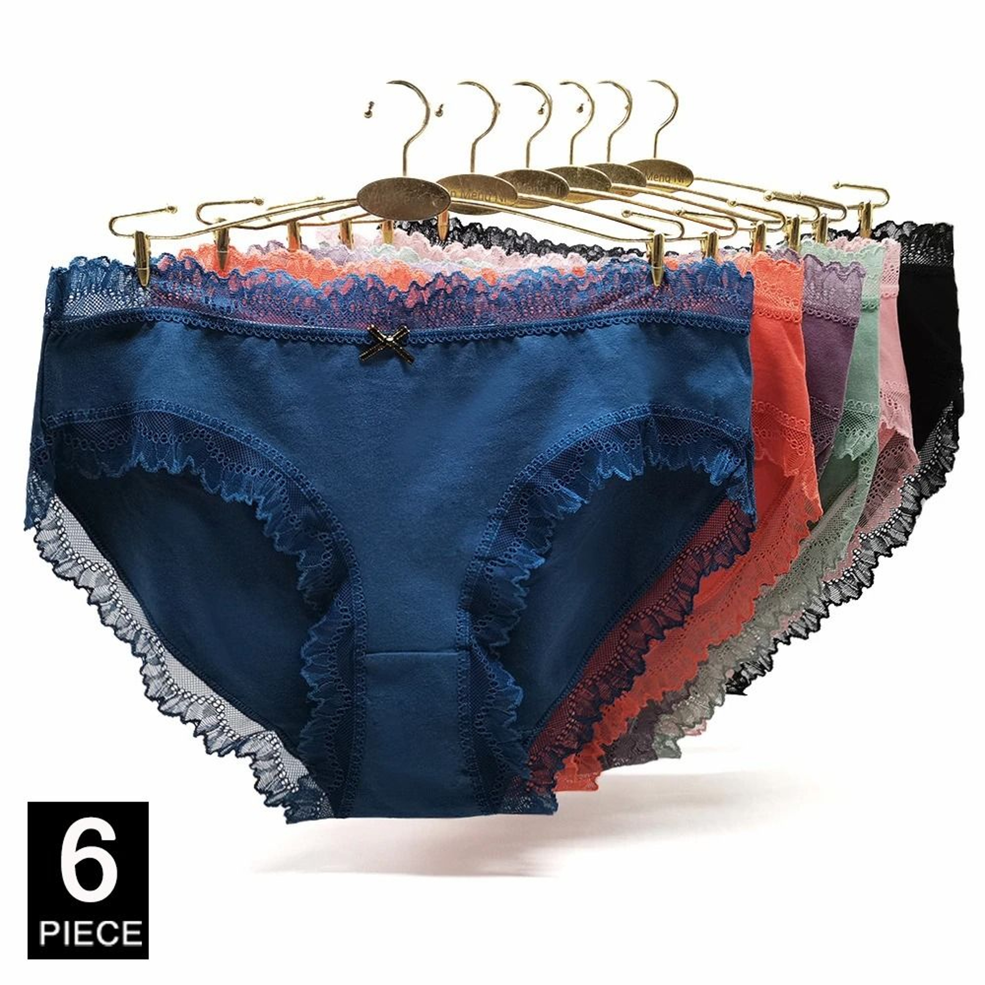 Plus Size Cotton High Waist Briefs Breathable Soft Underwear For Women 6 Piece Set 8