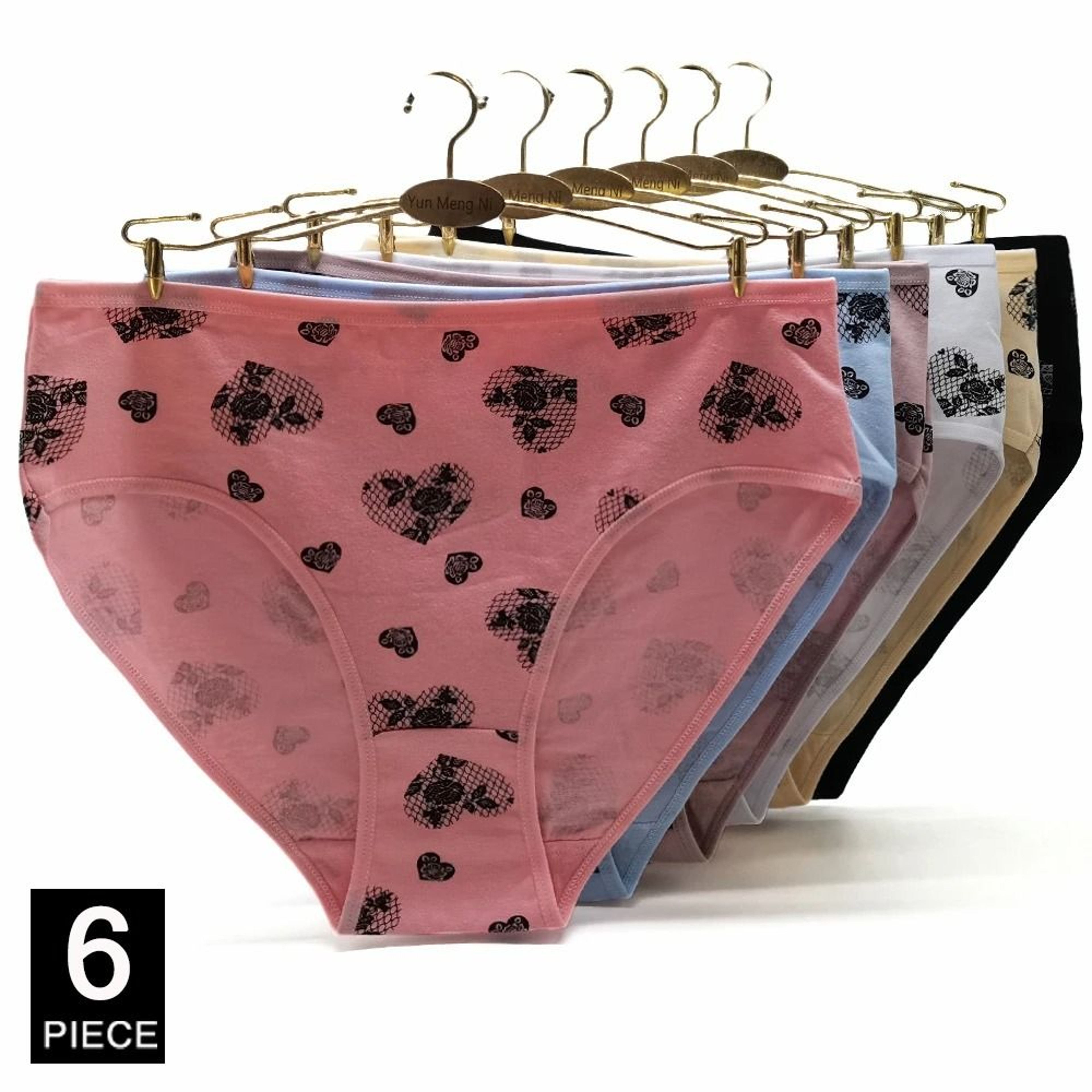 Plus Size Cotton High Waist Briefs Breathable Soft Underwear For Women 6 Piece Set 14