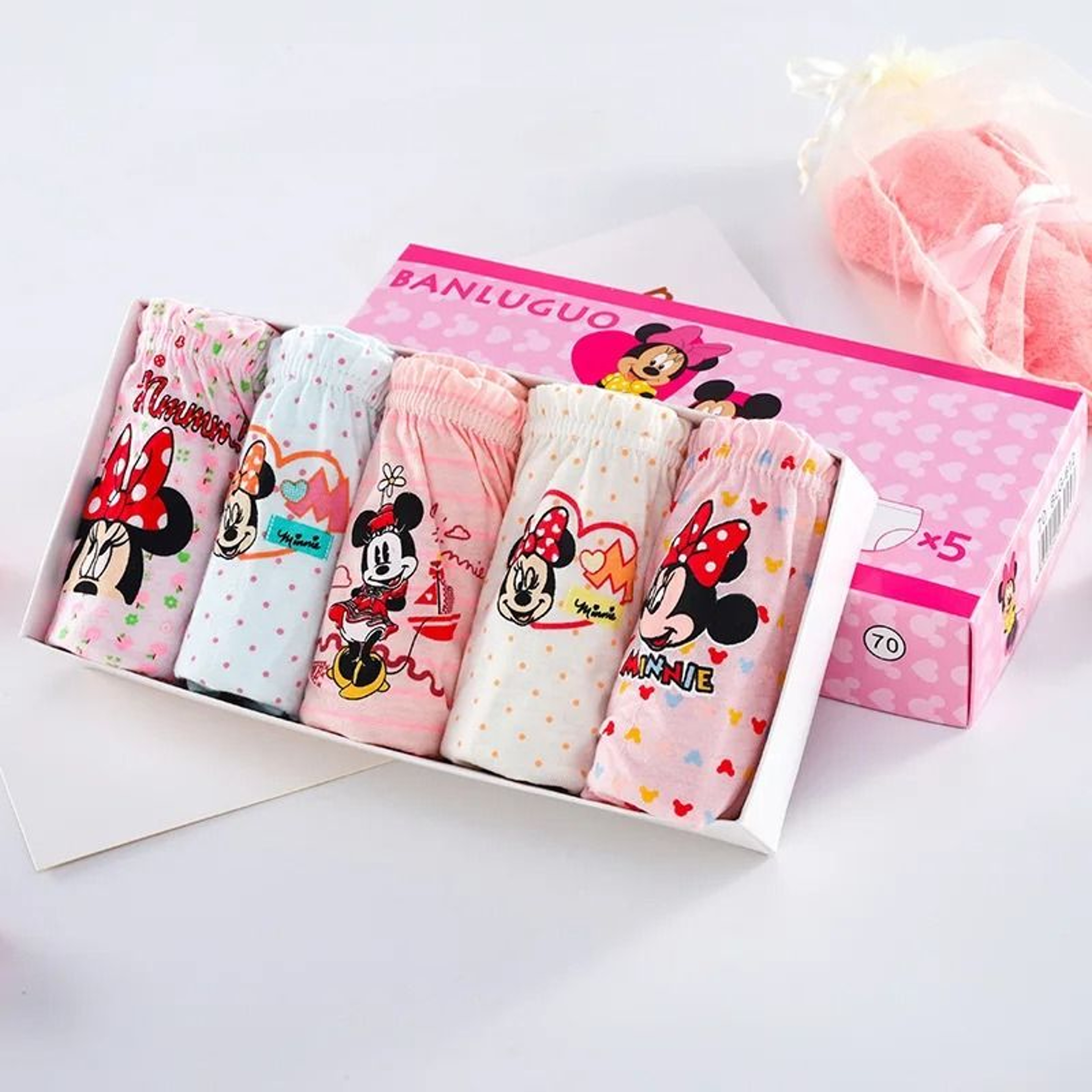 Girls Cotton Minnie Cartoon Triangle Underwear Set Soft Briefs For Kids 6