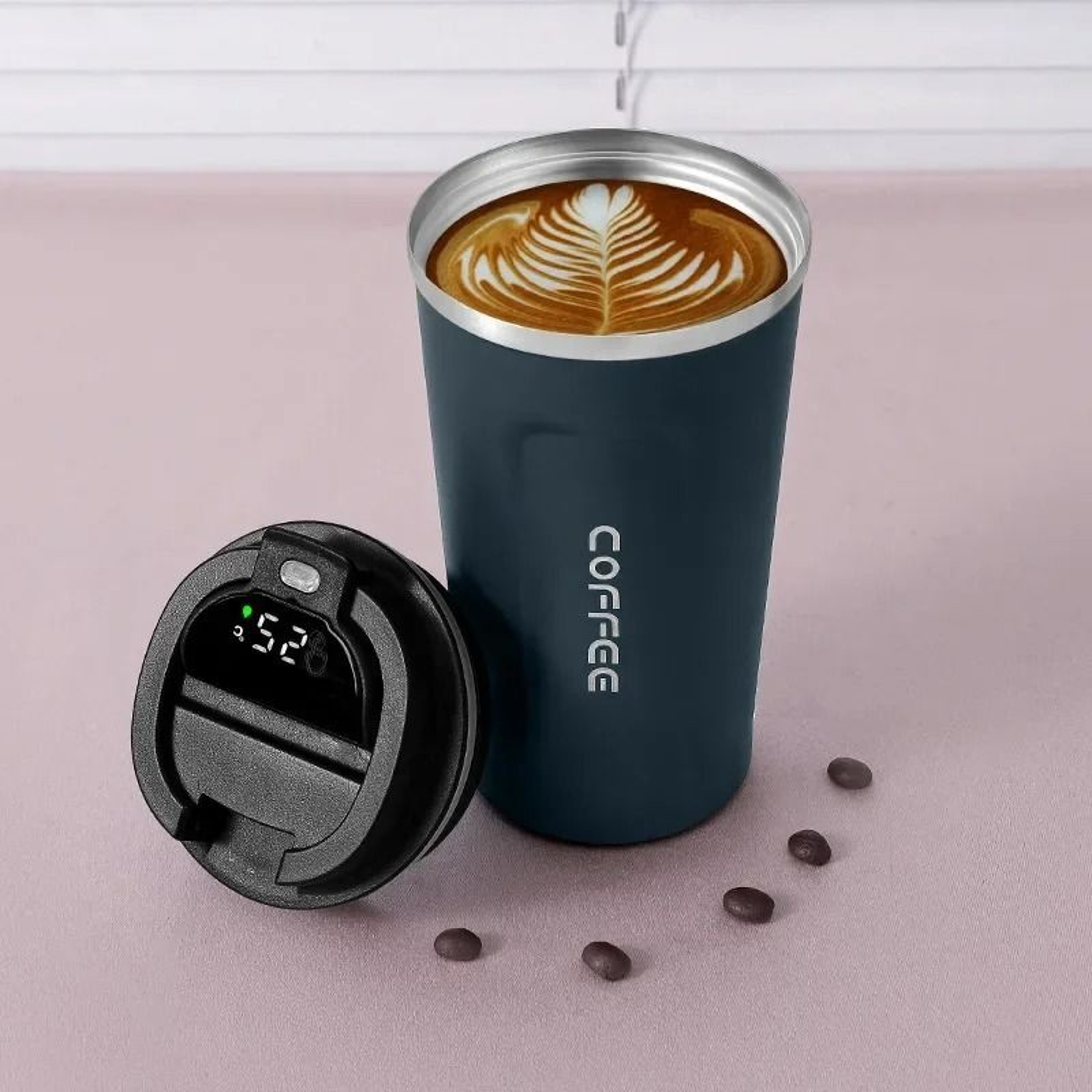 Stainless Steel Thermos Coffee Mug Temperature Display Vacuum Insulated Tumbler 9