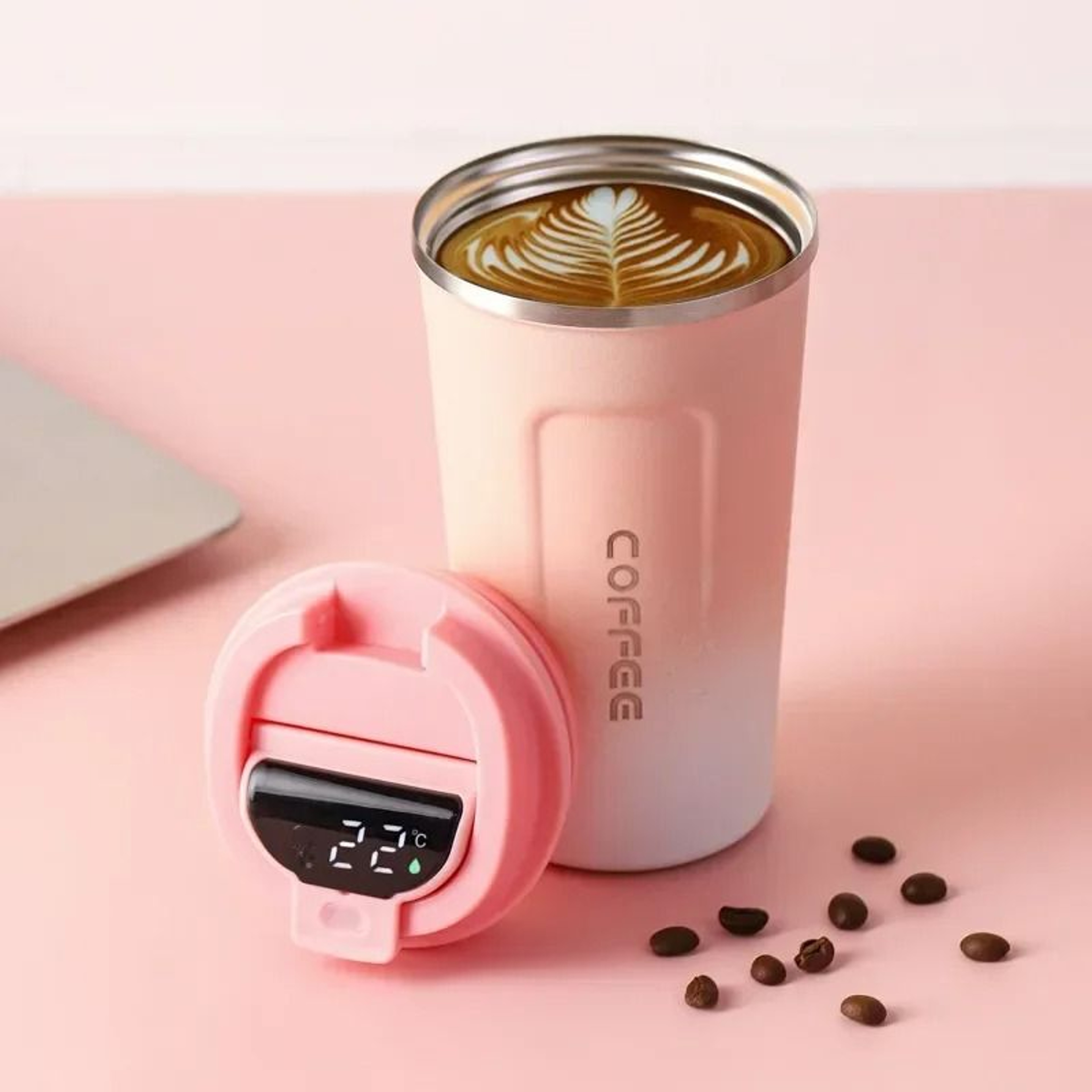 Stainless Steel Thermos Coffee Mug Temperature Display Vacuum Insulated Tumbler 13