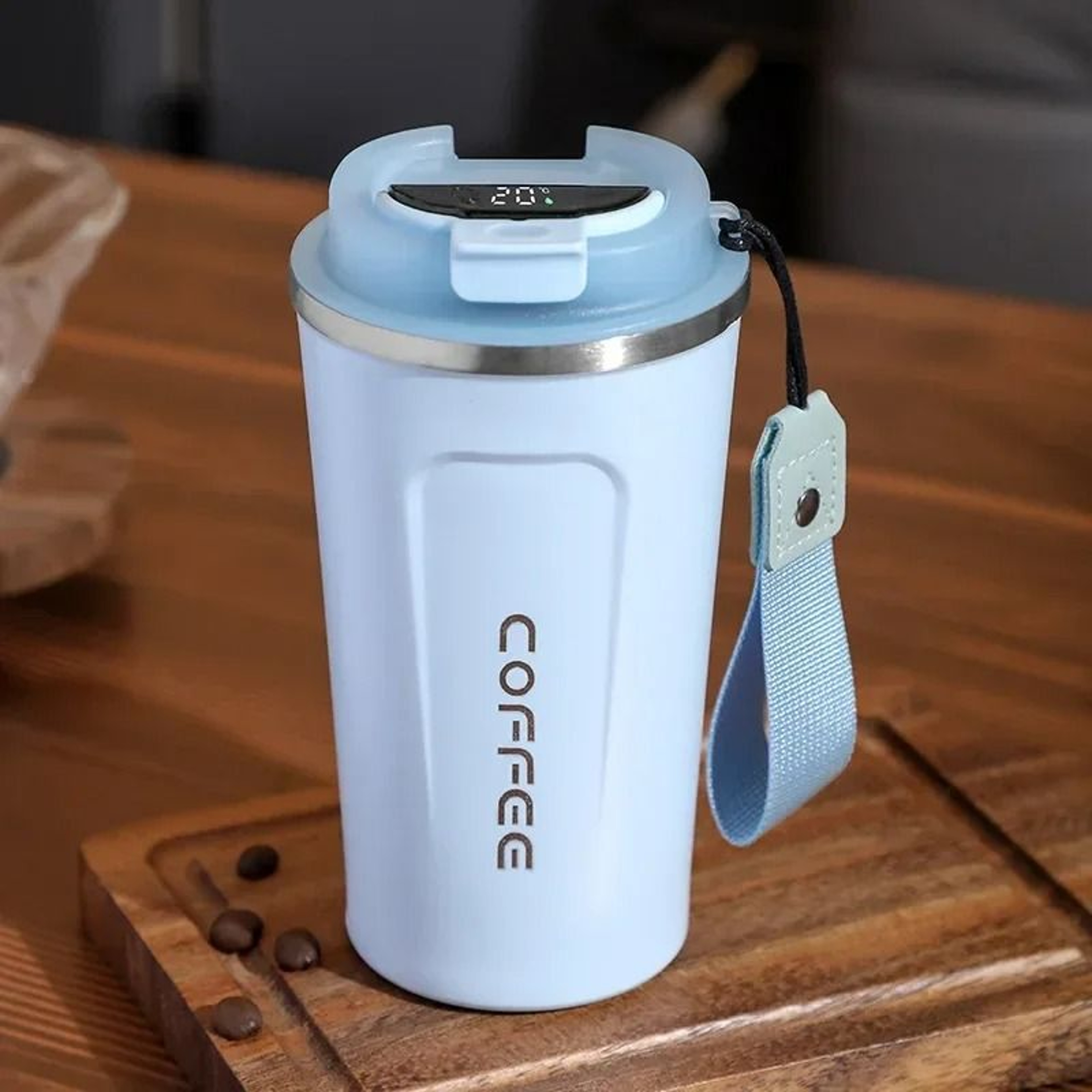 Stainless Steel Thermos Coffee Mug Temperature Display Vacuum Insulated Tumbler 16