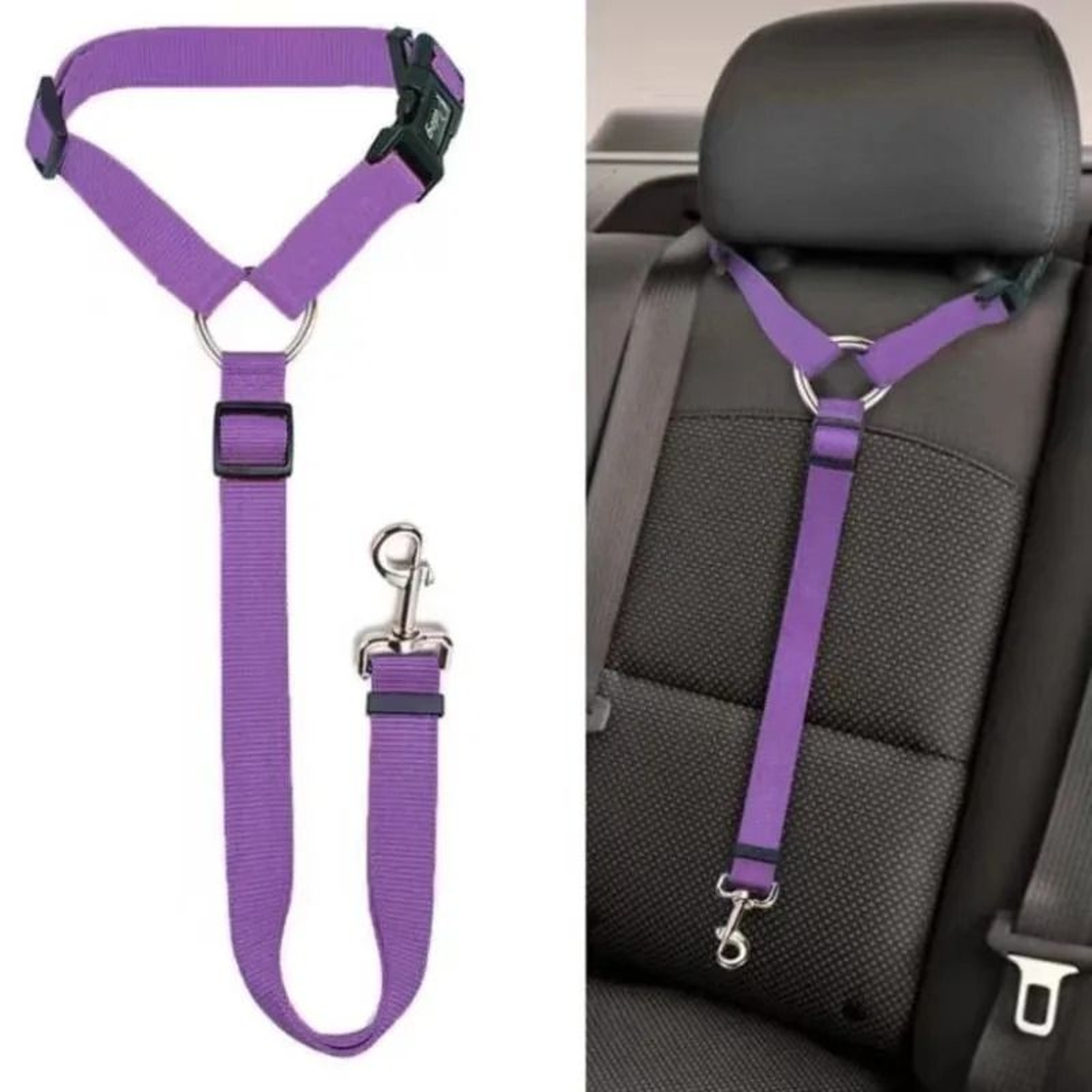 Adjustable Dog Car Seat Belt Nylon Leash Two In One Safety Harness 12