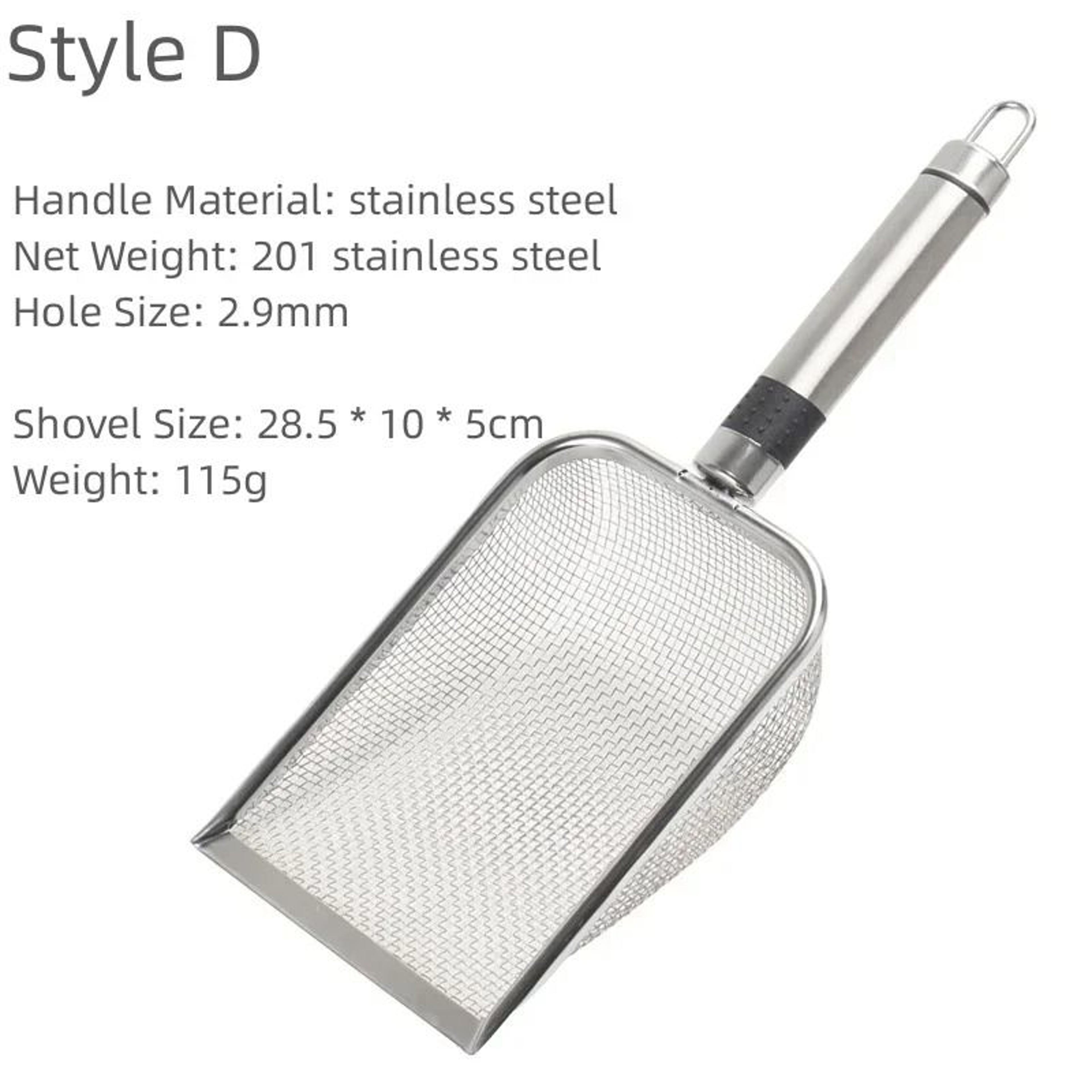 Stainless Steel Cat Litter Scoop Long Handle Metal Waste Shovel 9