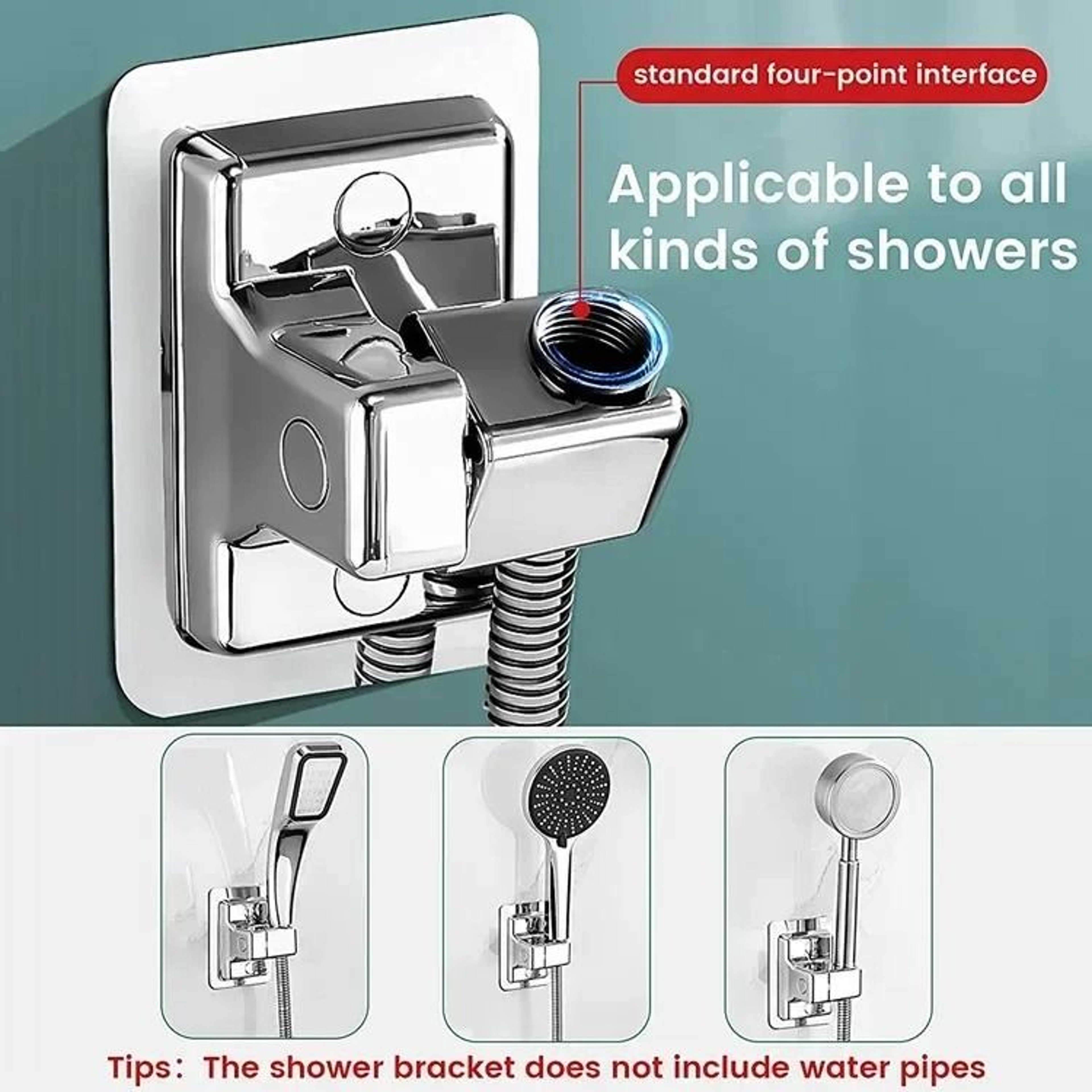 Adjustable Shower Head Holder Wall Mounted Self Adhesive Bracket 3