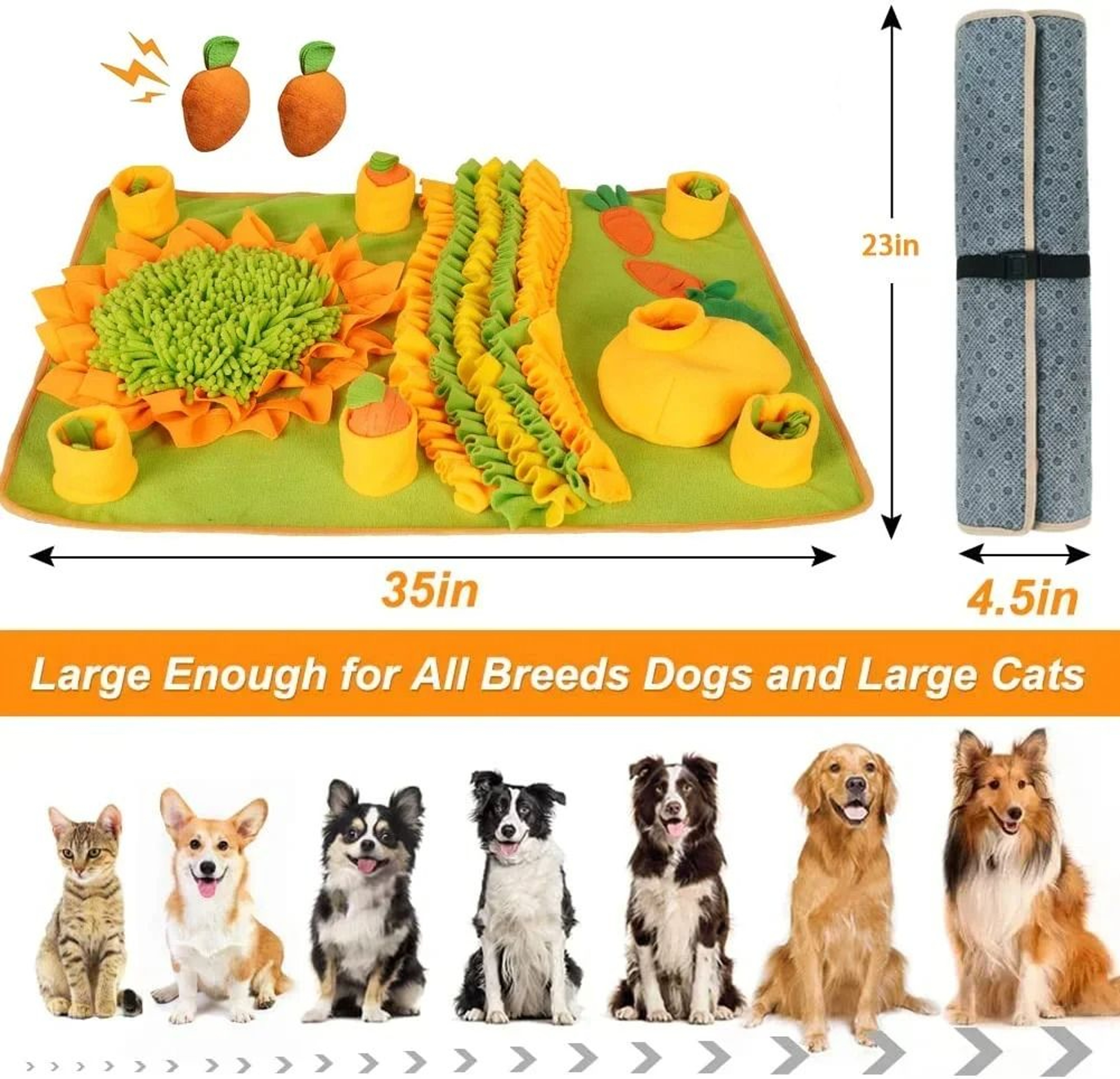 Large Snuffle Mat For Dogs Interactive Feeding And Stress Relief Training Mat 7