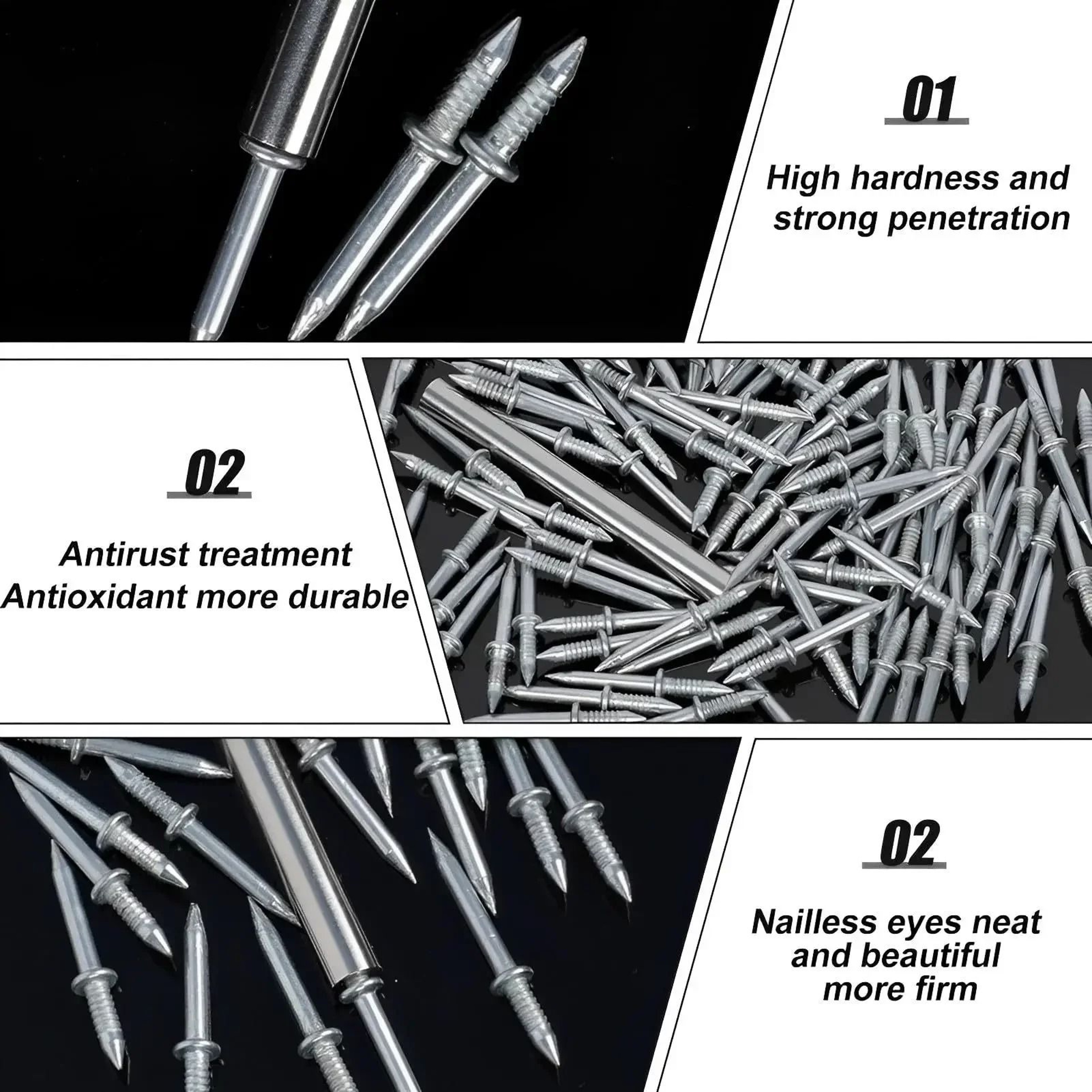 Carbon Steel Non Marking Nails For Seamless Baseboard Installation Set 6