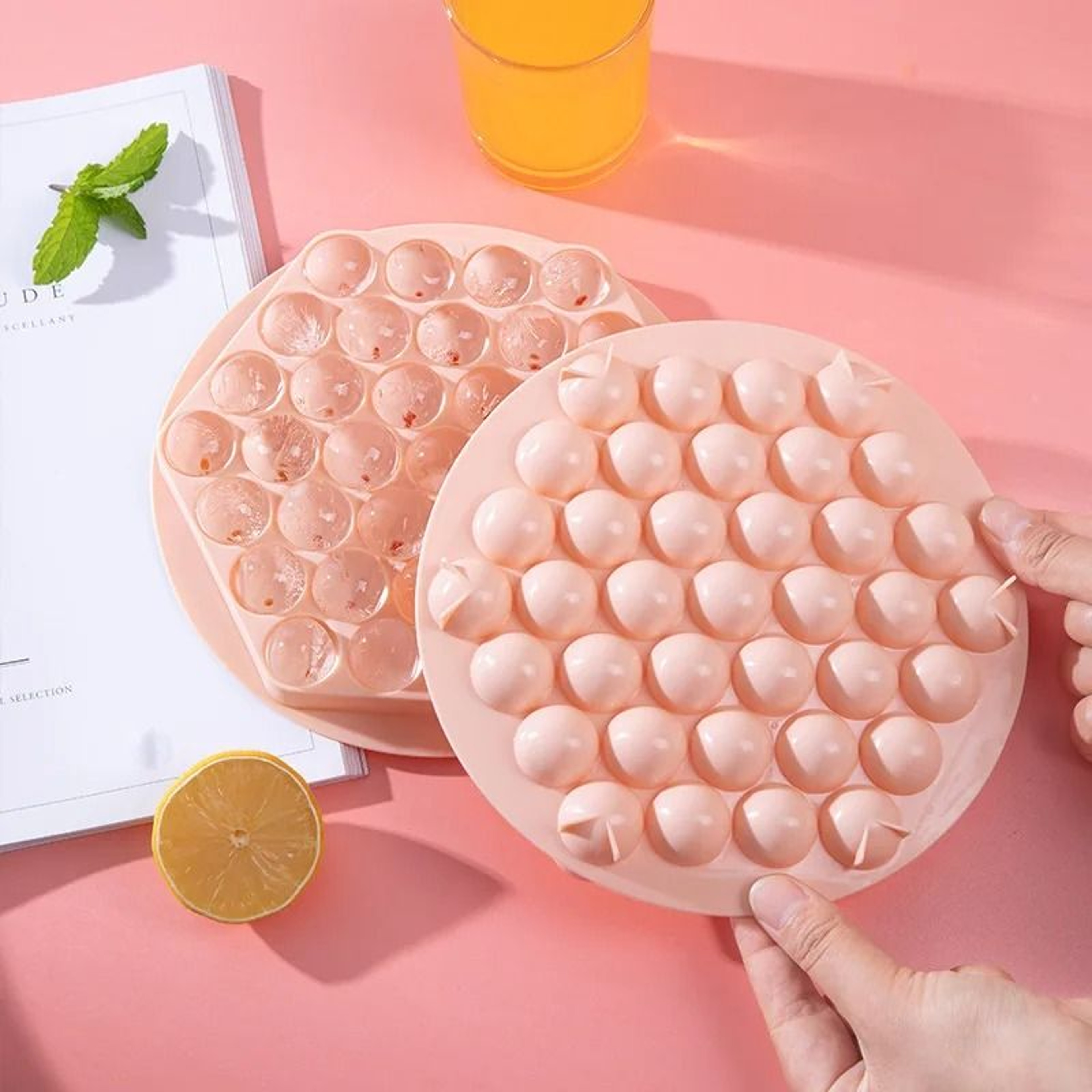 Round Ice Ball Mold Tray For Whiskey Frozen Popsicles And Ice Cubes 2
