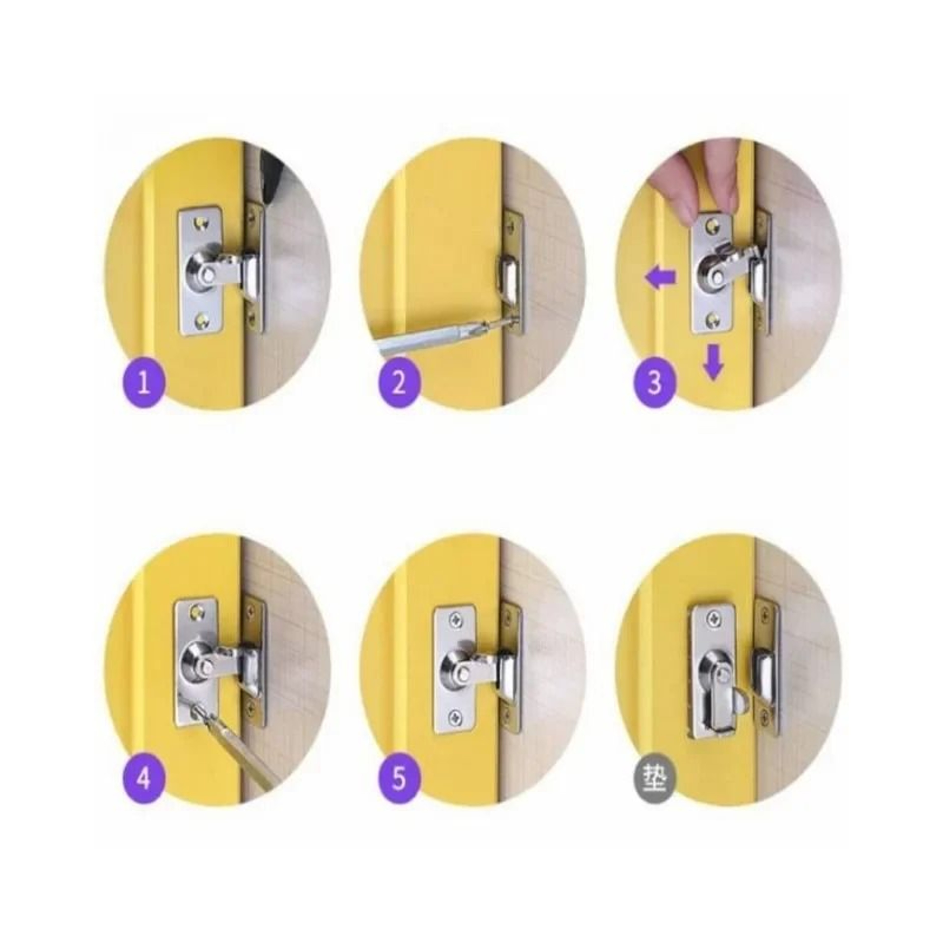90 Degree Door Latch Stainless Steel Barn Door Hook Lock Hardware 3