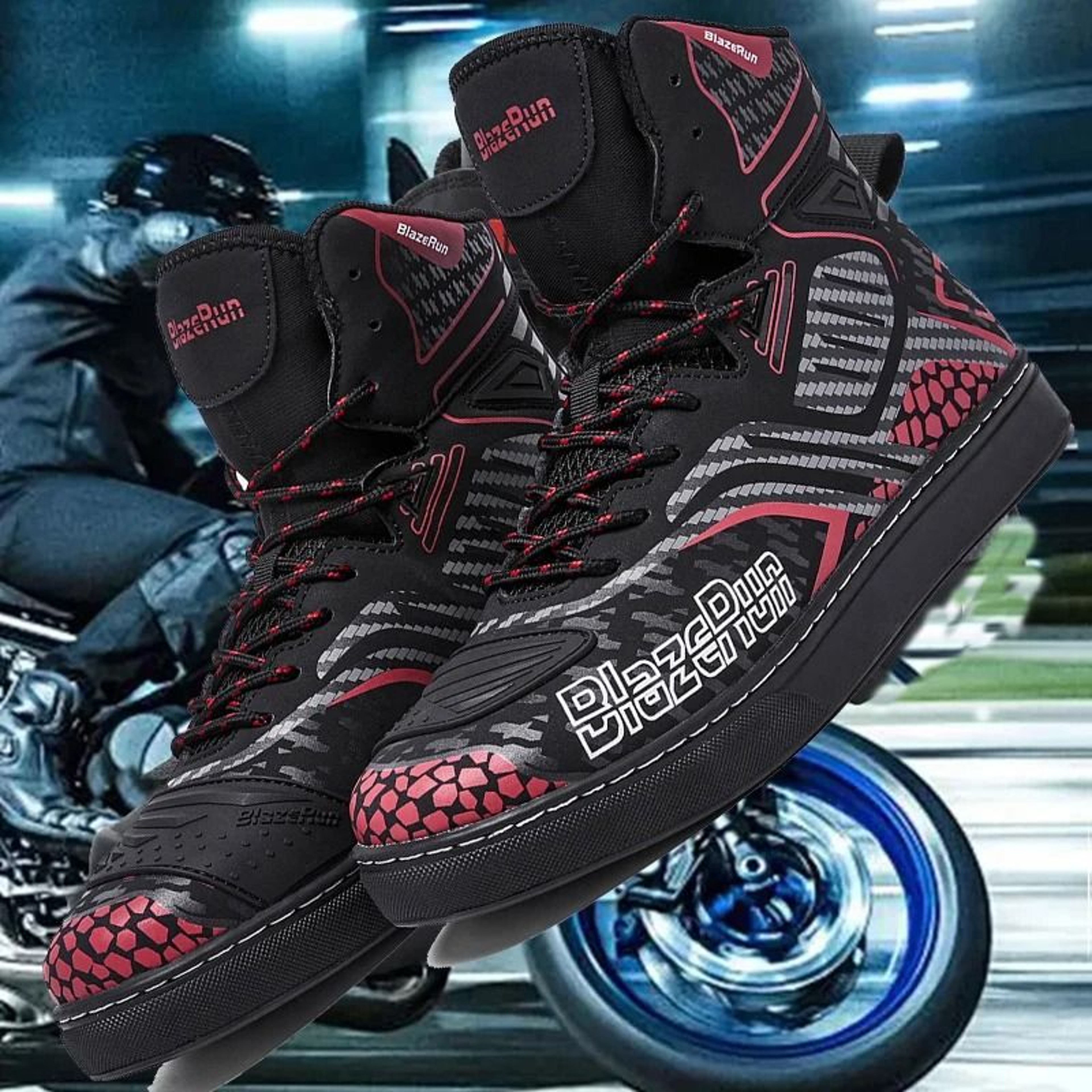 Breathable Motorcycle Riding Boots For Men Anti Slip Adventure Touring Shoes 2