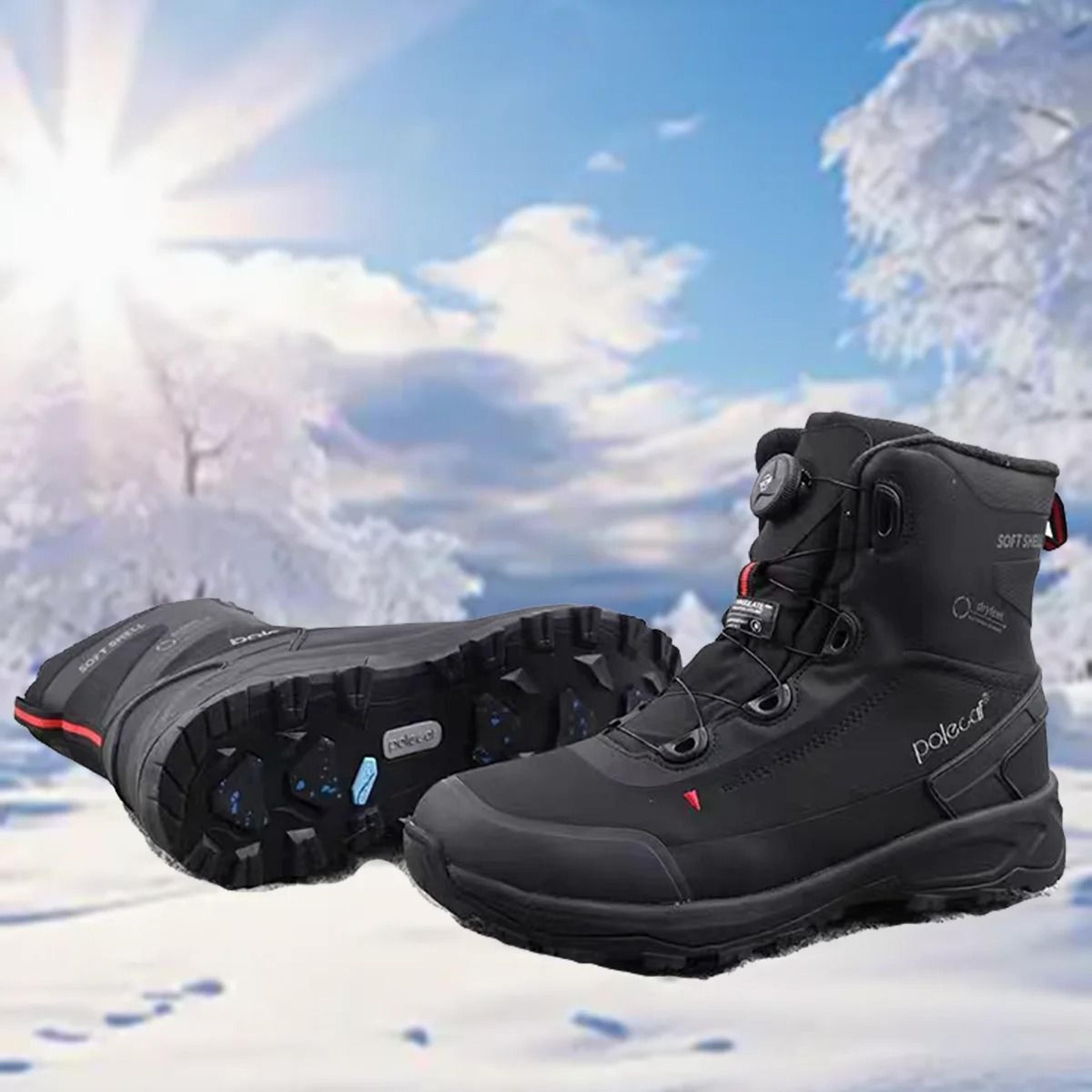 Mens Winter Snow Boots Warm Fur Lined Non Slip Ankle Outdoor Footwear 0