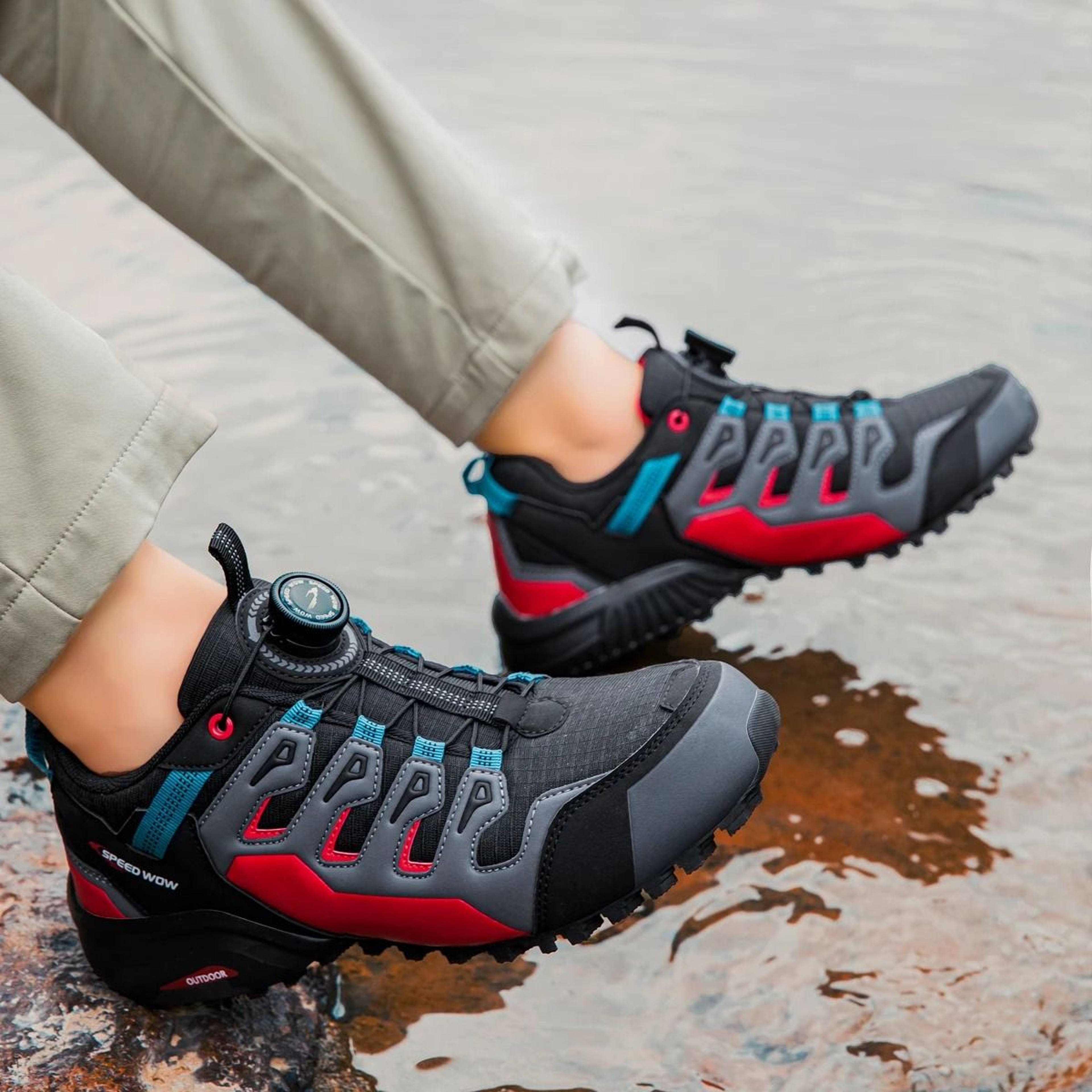 Mens Waterproof Hiking Shoes Anti Slip Outdoor Running And Walking Footwear 0
