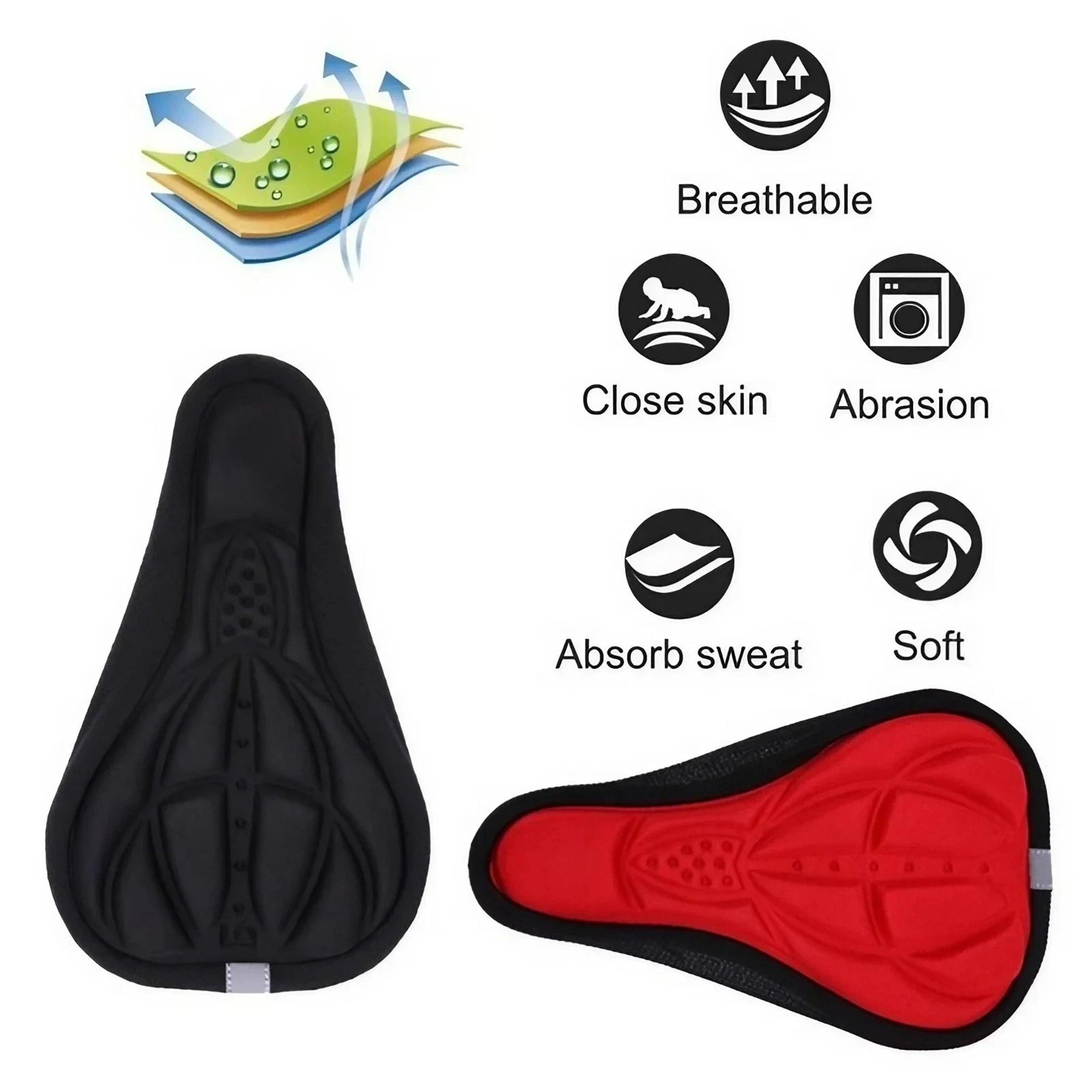 Wide Gel Bicycle Seat Cushion Soft Padded Saddle Cover For Mountain And Exercise Bikes 1