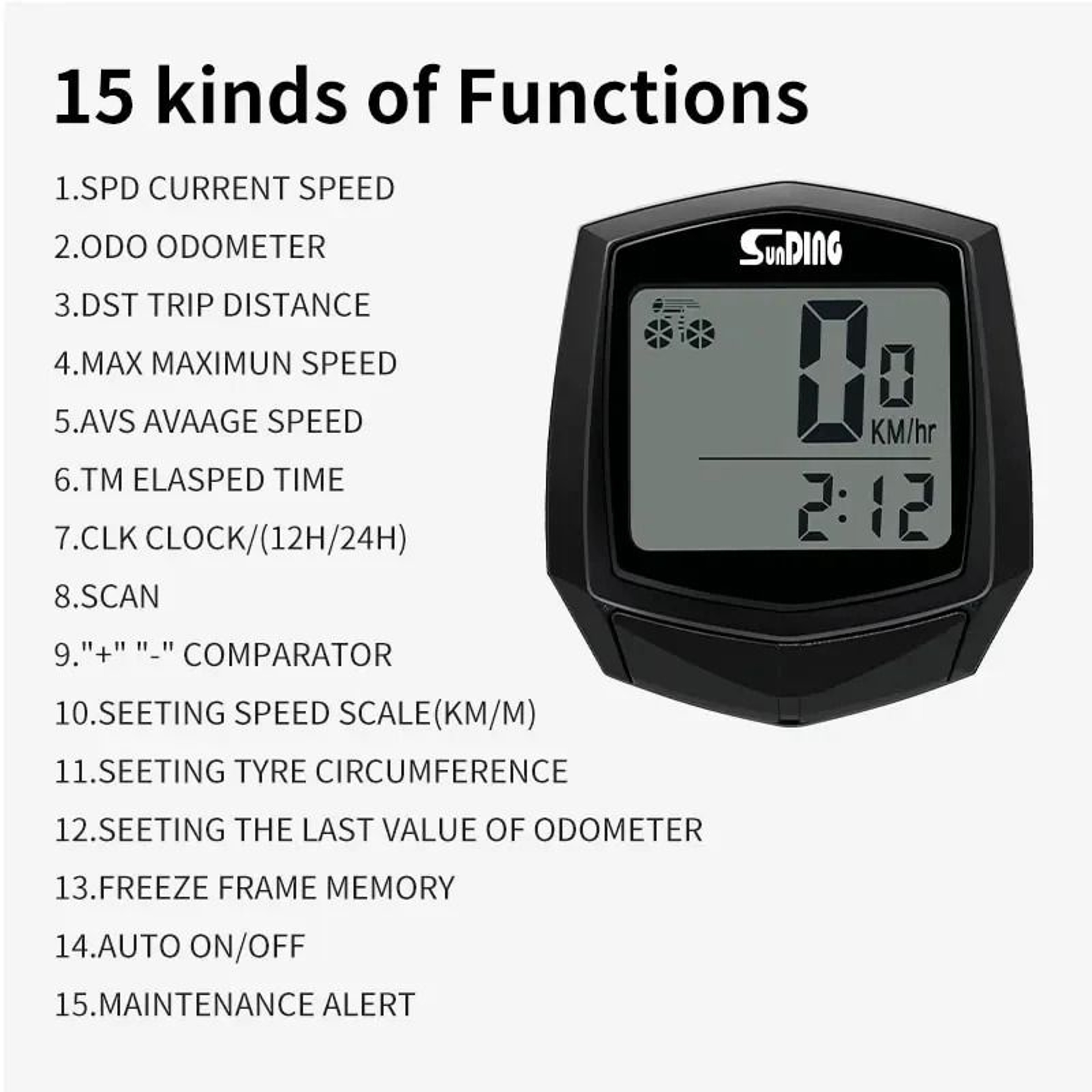 Wired Bicycle Cycling Computer With LCD Display Odometer Speedometer And Multi Function Ride Tracke 4
