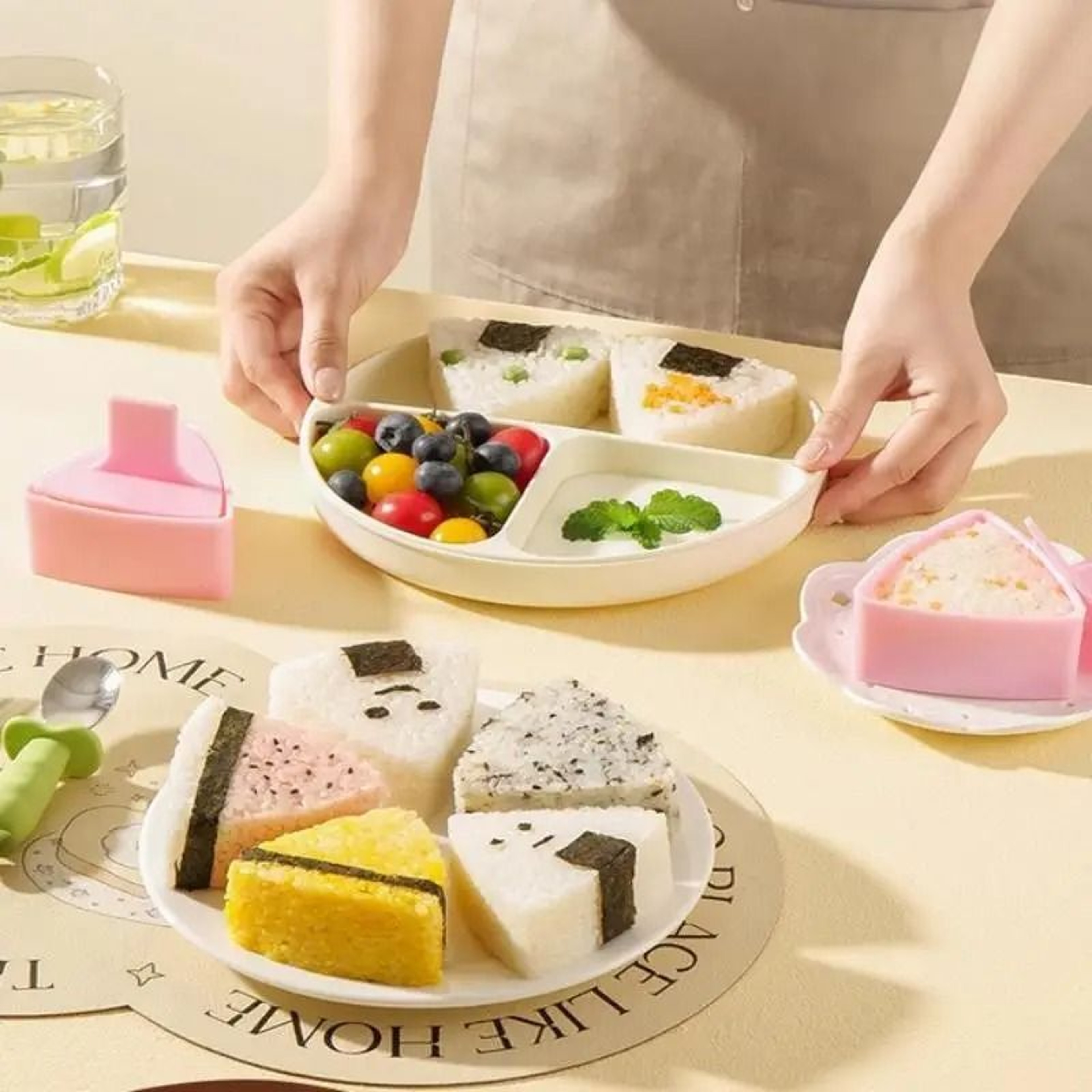 Plastic Sushi Mold Onigiri Rice Ball Press Set Of 3 1