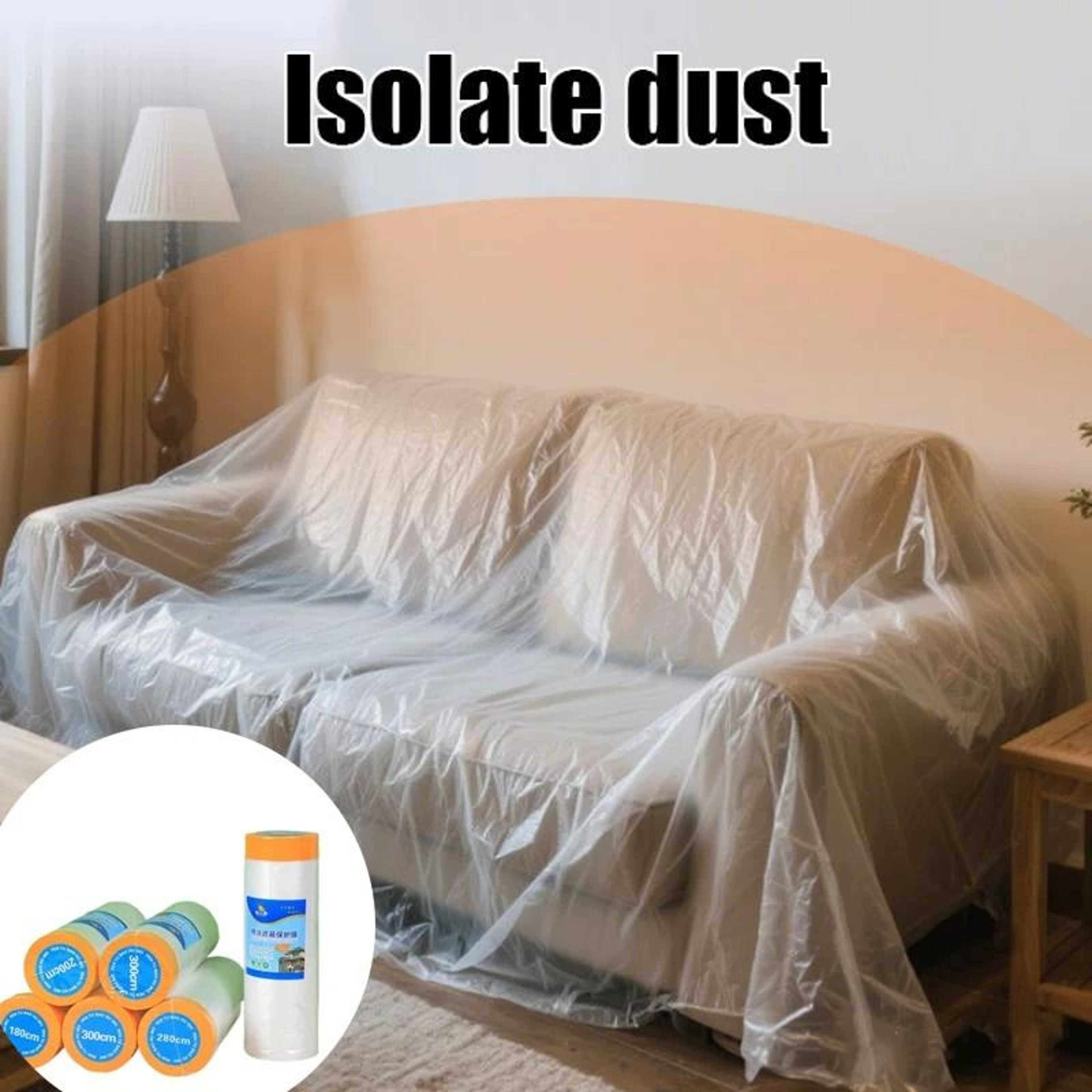 Disposable Self Adhesive Dustproof Film Roll For Cabinet And Wall Protection 0
