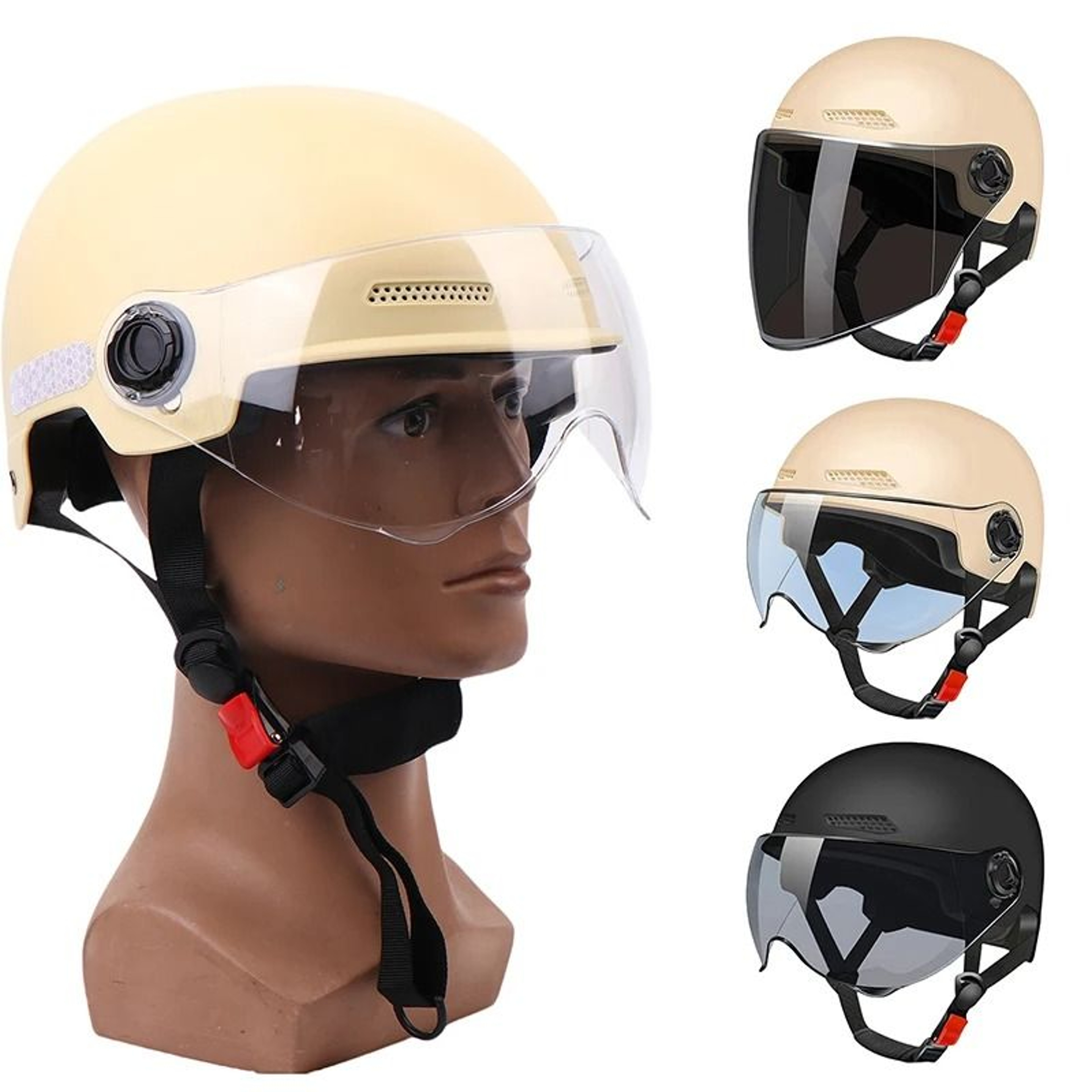 Bicycle Safety Helmet With Goggles For Adults And Children 5