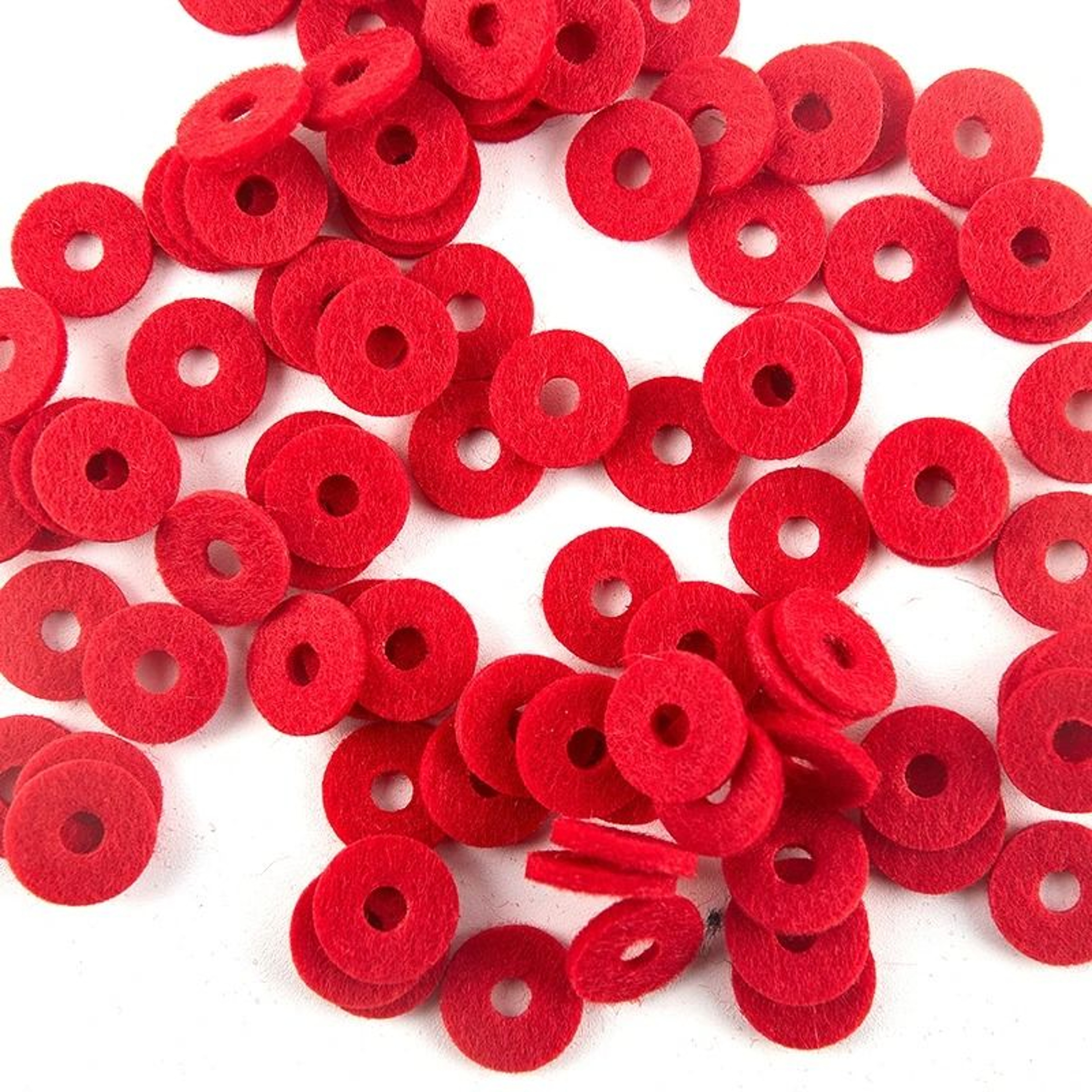Red Felt Piano Washer Pads Rings Set Of 90 3
