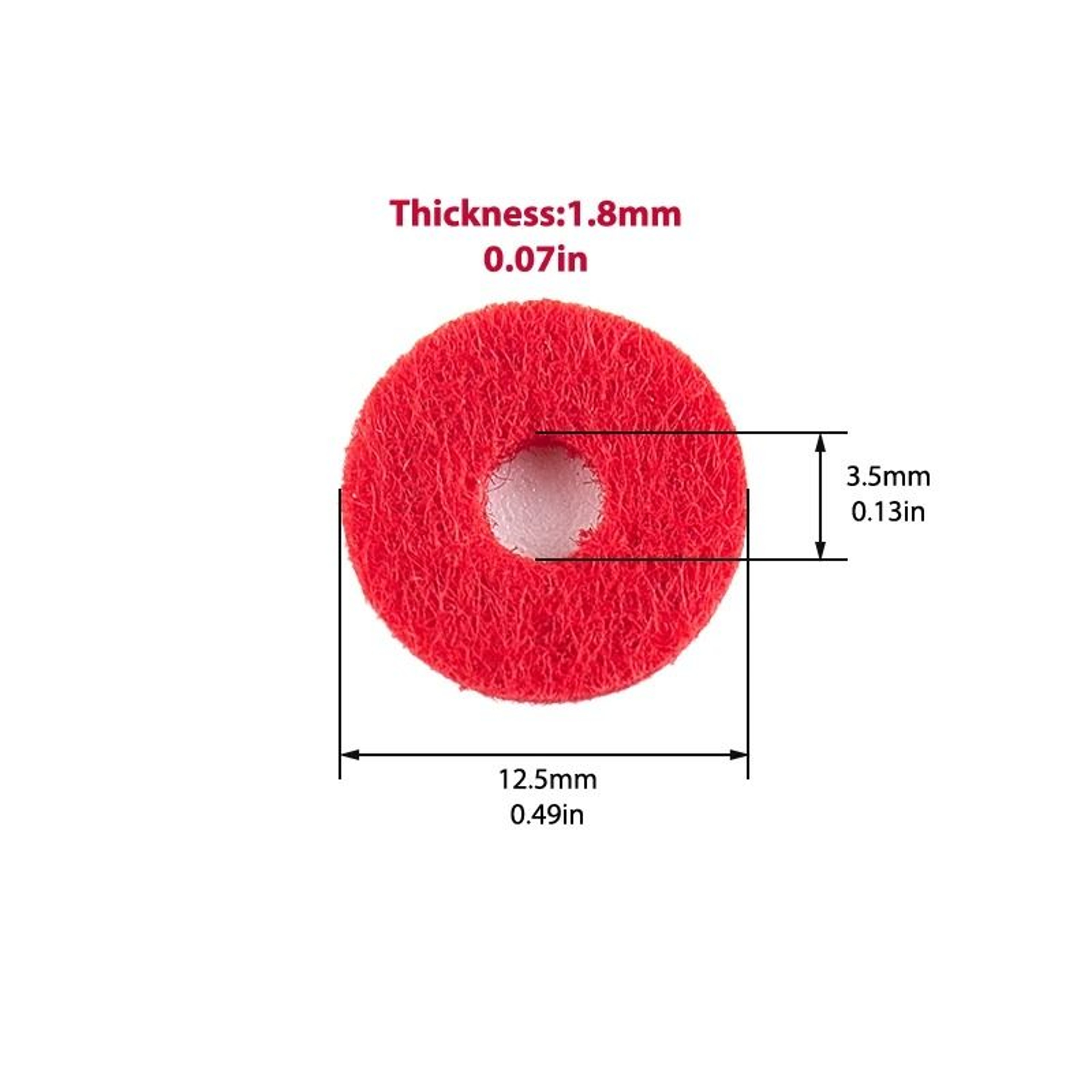 Red Felt Piano Washer Pads Rings Set Of 90 5