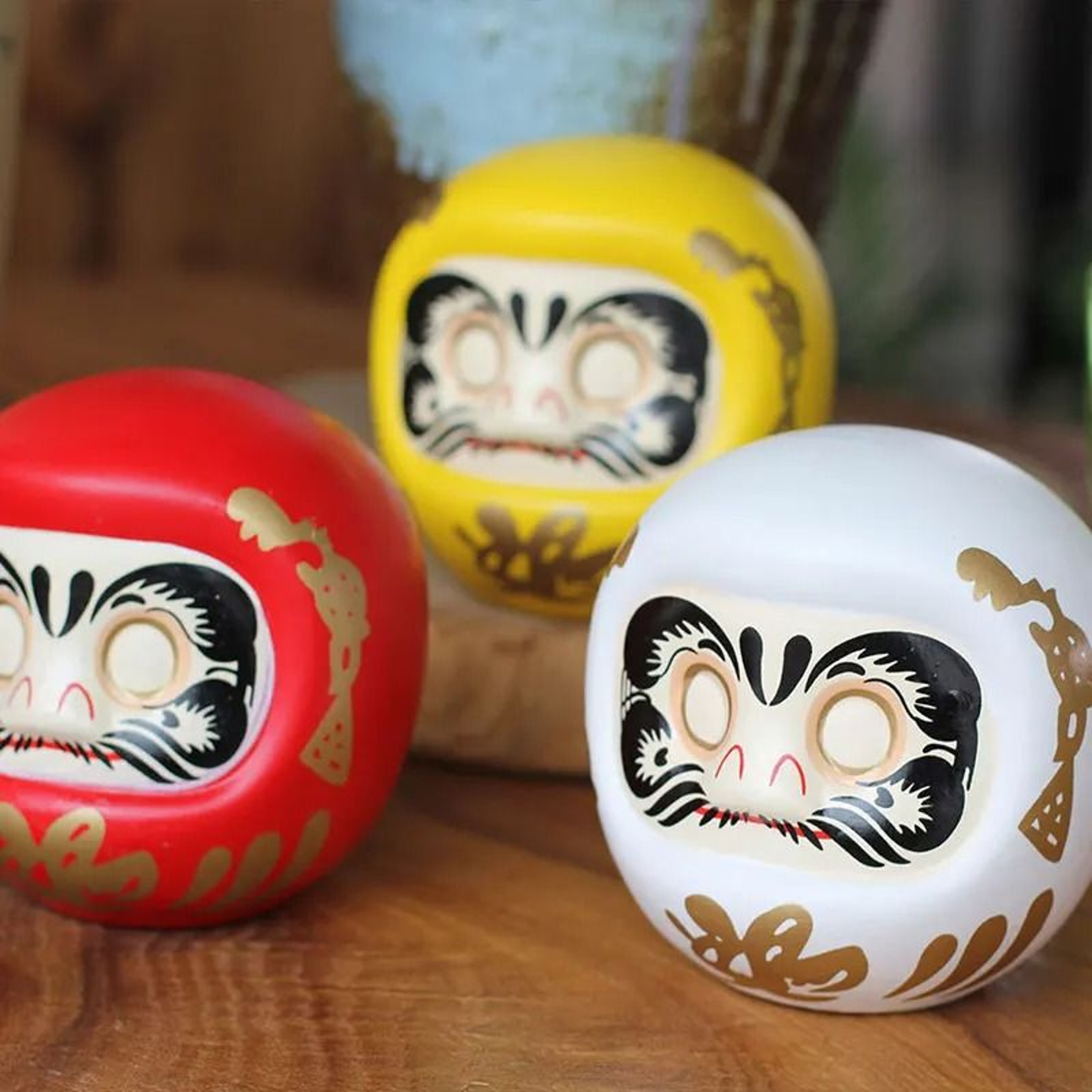 Japanese Ceramic Daruma Lucky Cat Fortune Money Box Ornament 1