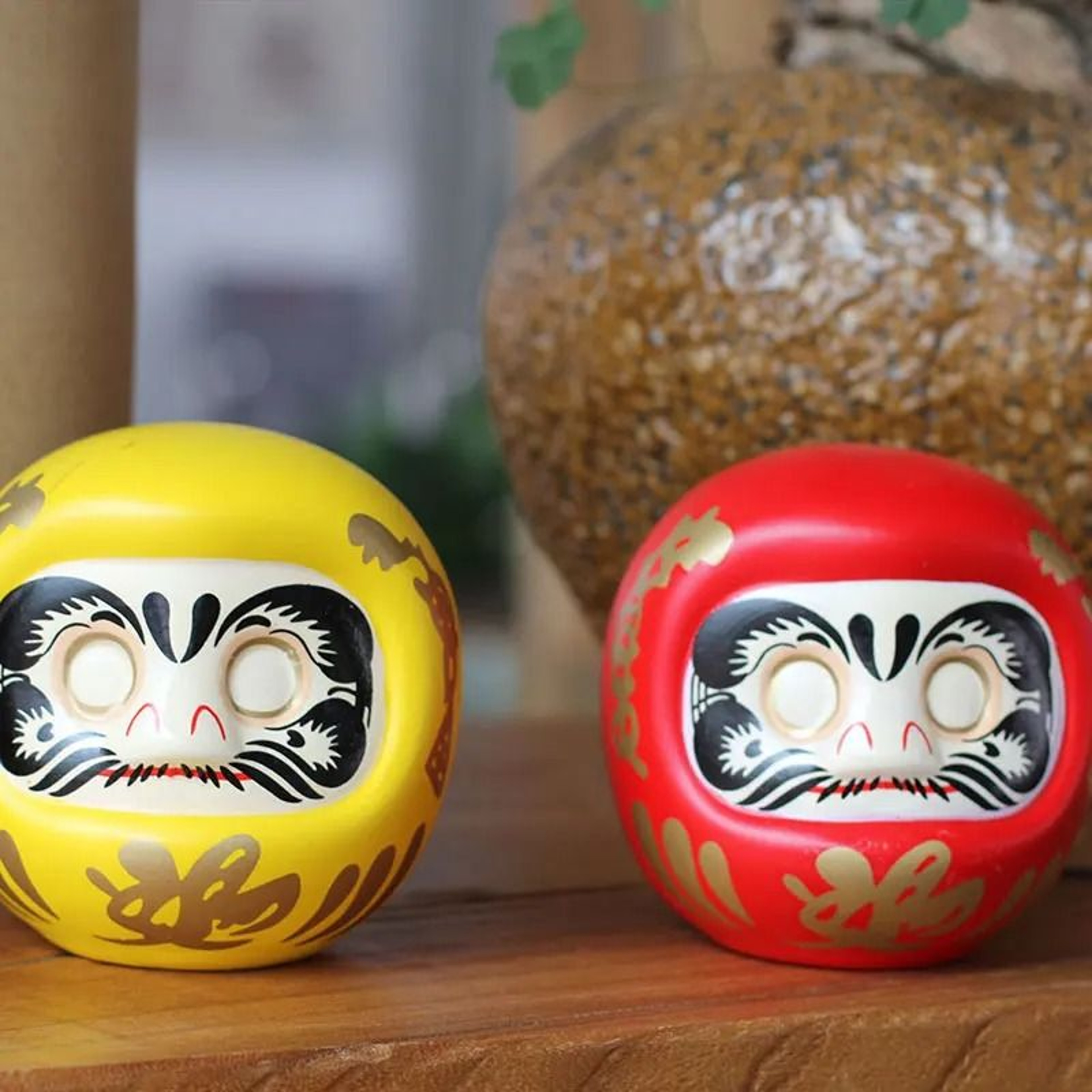 Japanese Ceramic Daruma Lucky Cat Fortune Money Box Ornament 2