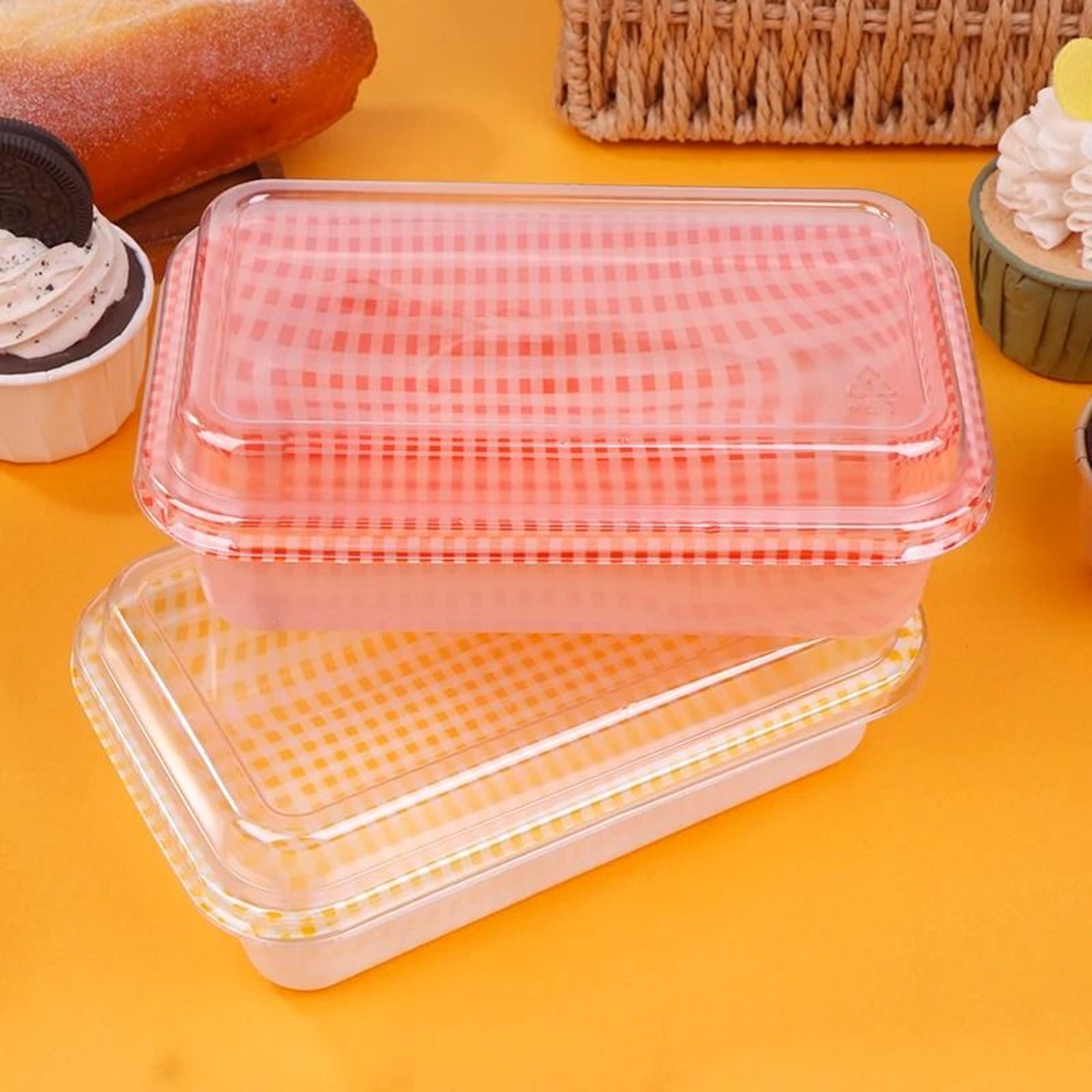Disposable Rectangular Plastic Food Containers With Lids For Cake Picnic Bento 10 Piece Set 4