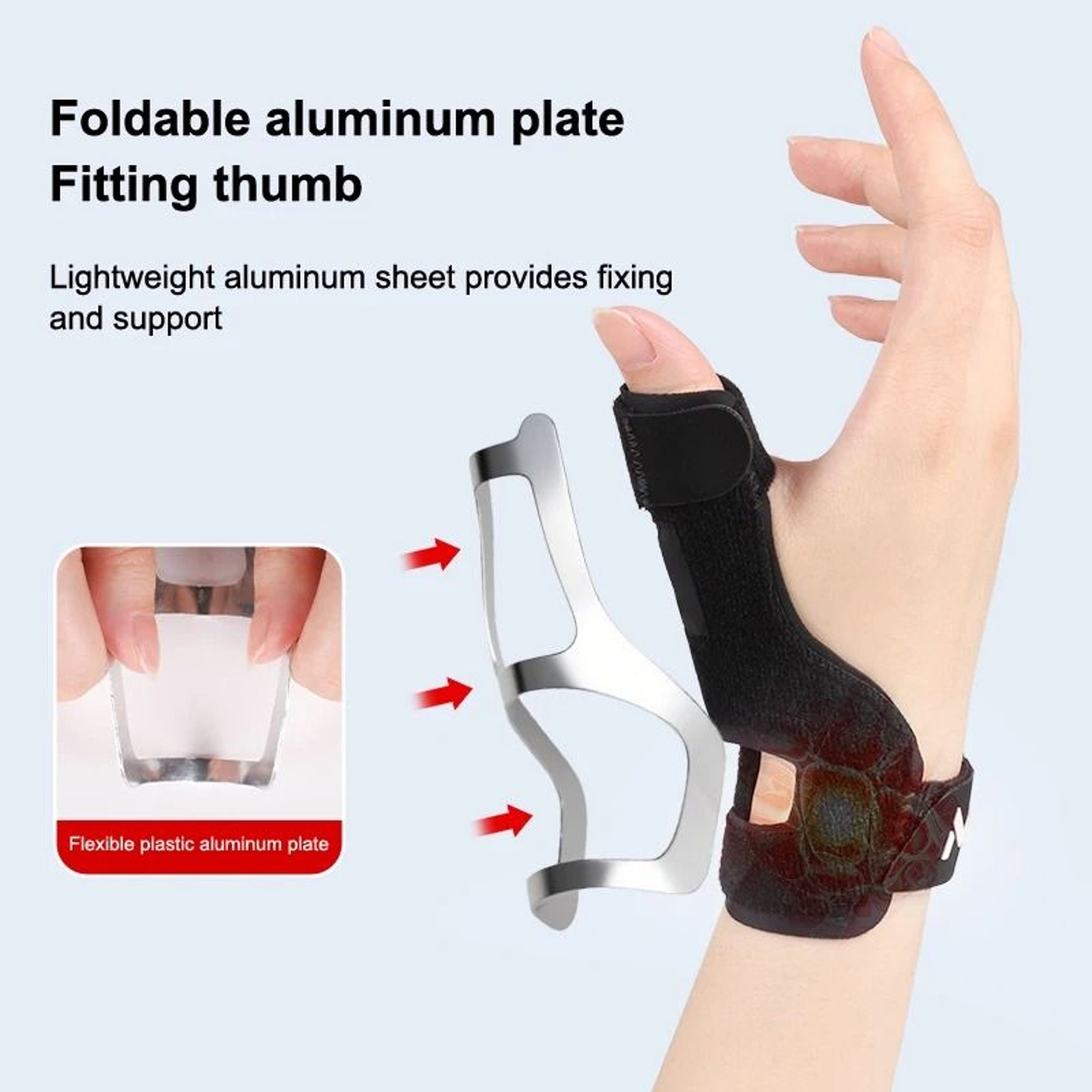 Thumb Brace Wrist Support With Aluminum Reinforcement Adjustable Compression 0
