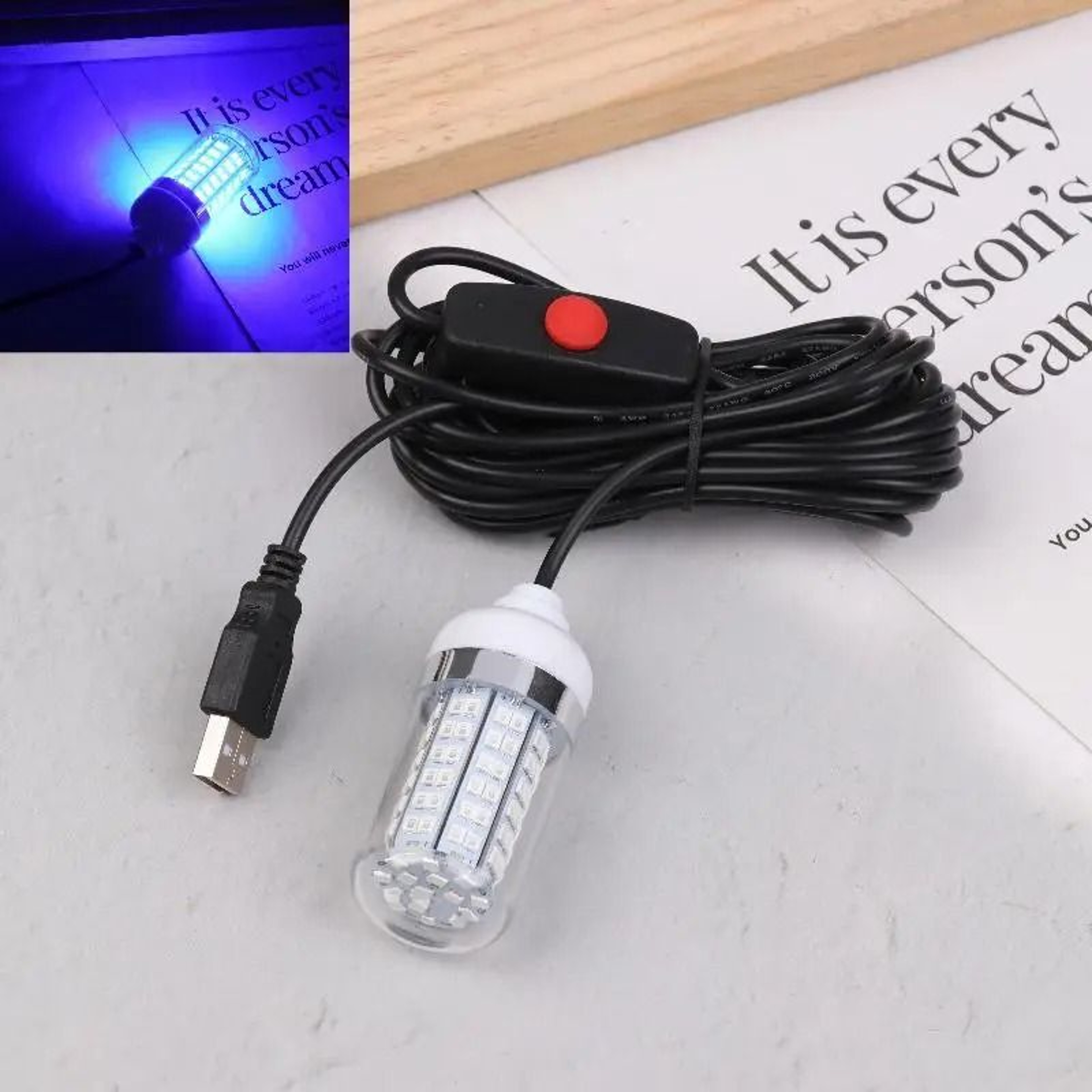 USB LED Fishing Light Underwater Fish Attractor Lamp For Night Fishing 9