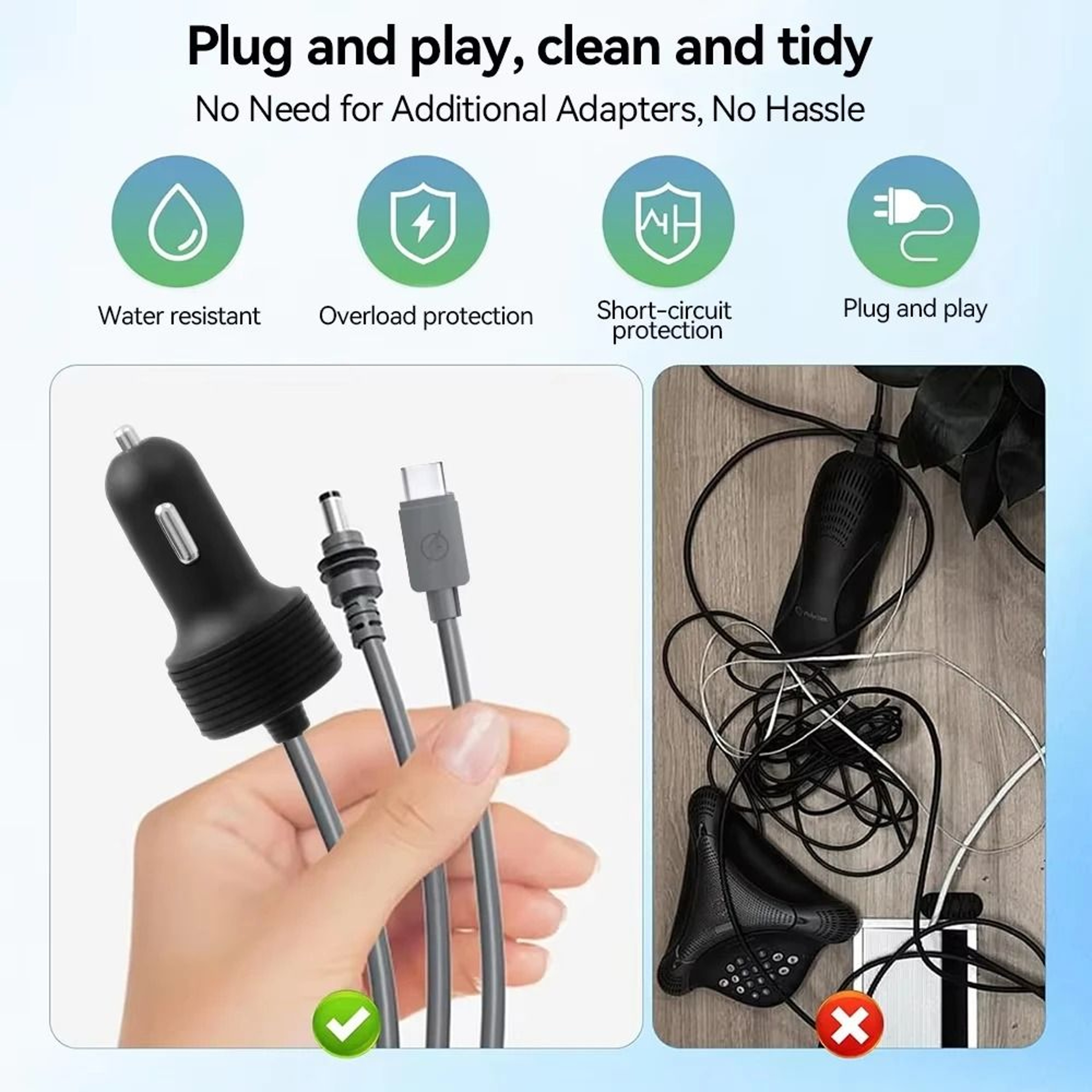 Starlink Mini Car Charger Extension Cable USB C Waterproof 3 In 1 4