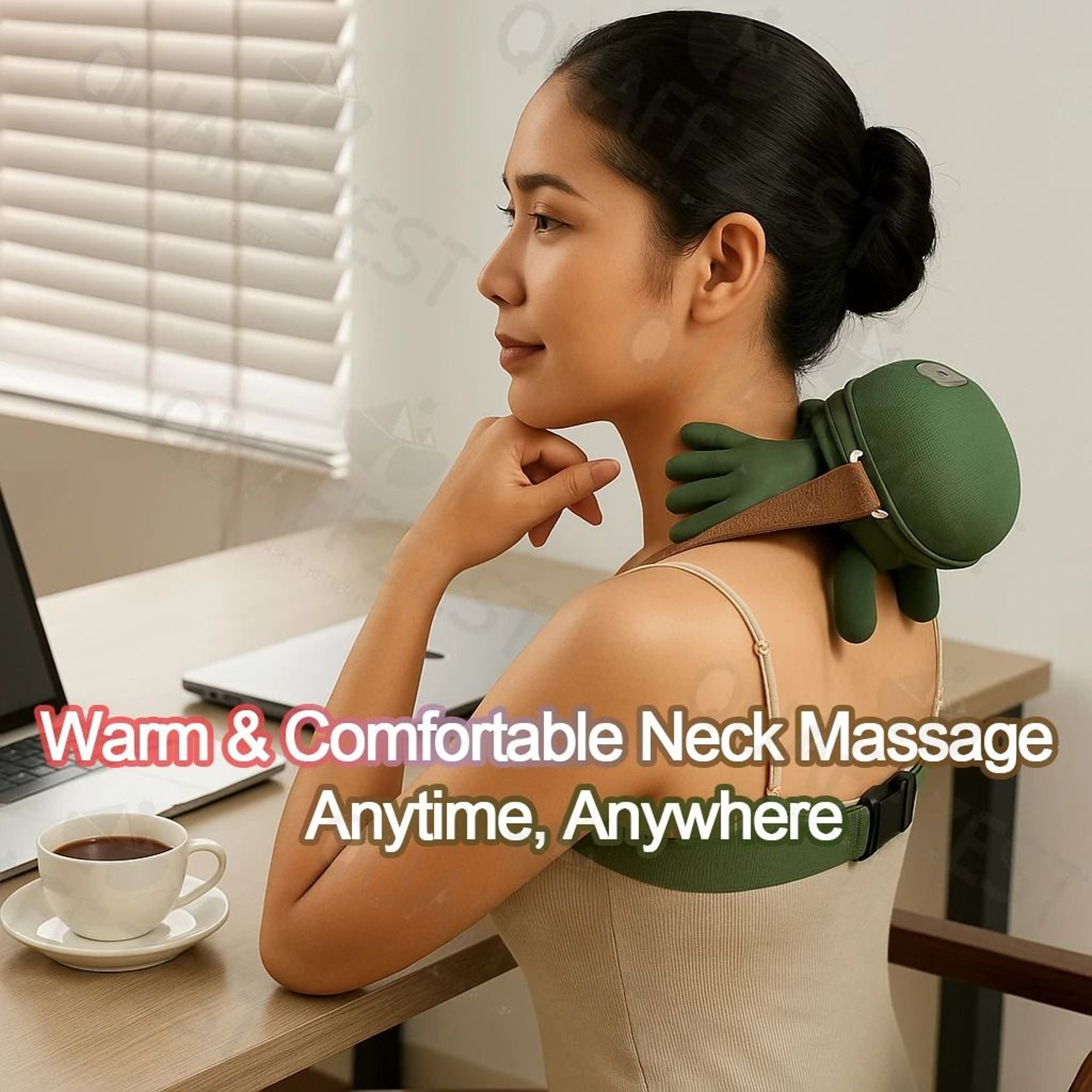 Electric Neck And Shoulder Massager With Heat Wireless Kneading Massage Shawl 1