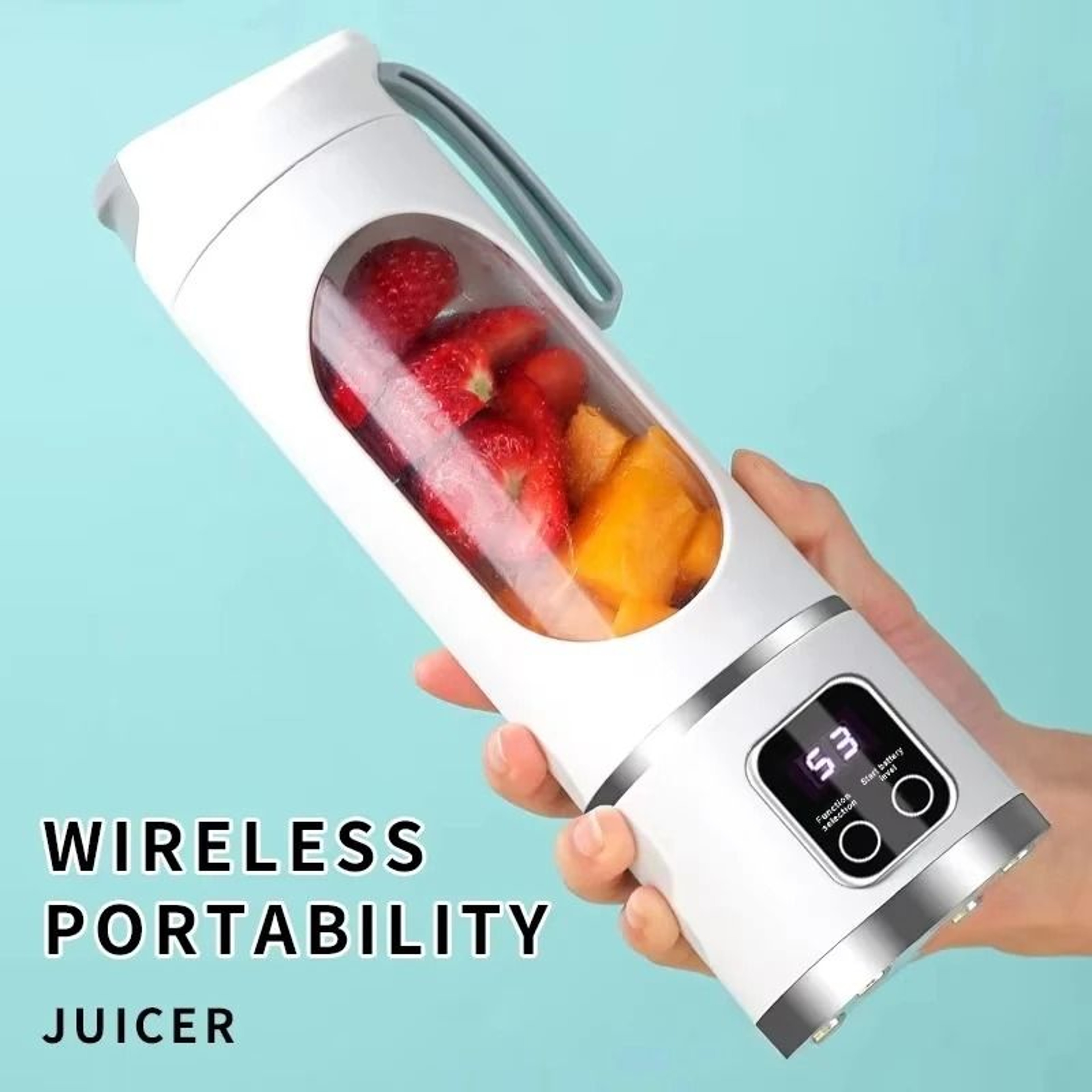 Portable Fruit Juicer Blender With 12 Blades 450ml USB Rechargeable Ice Crusher 2