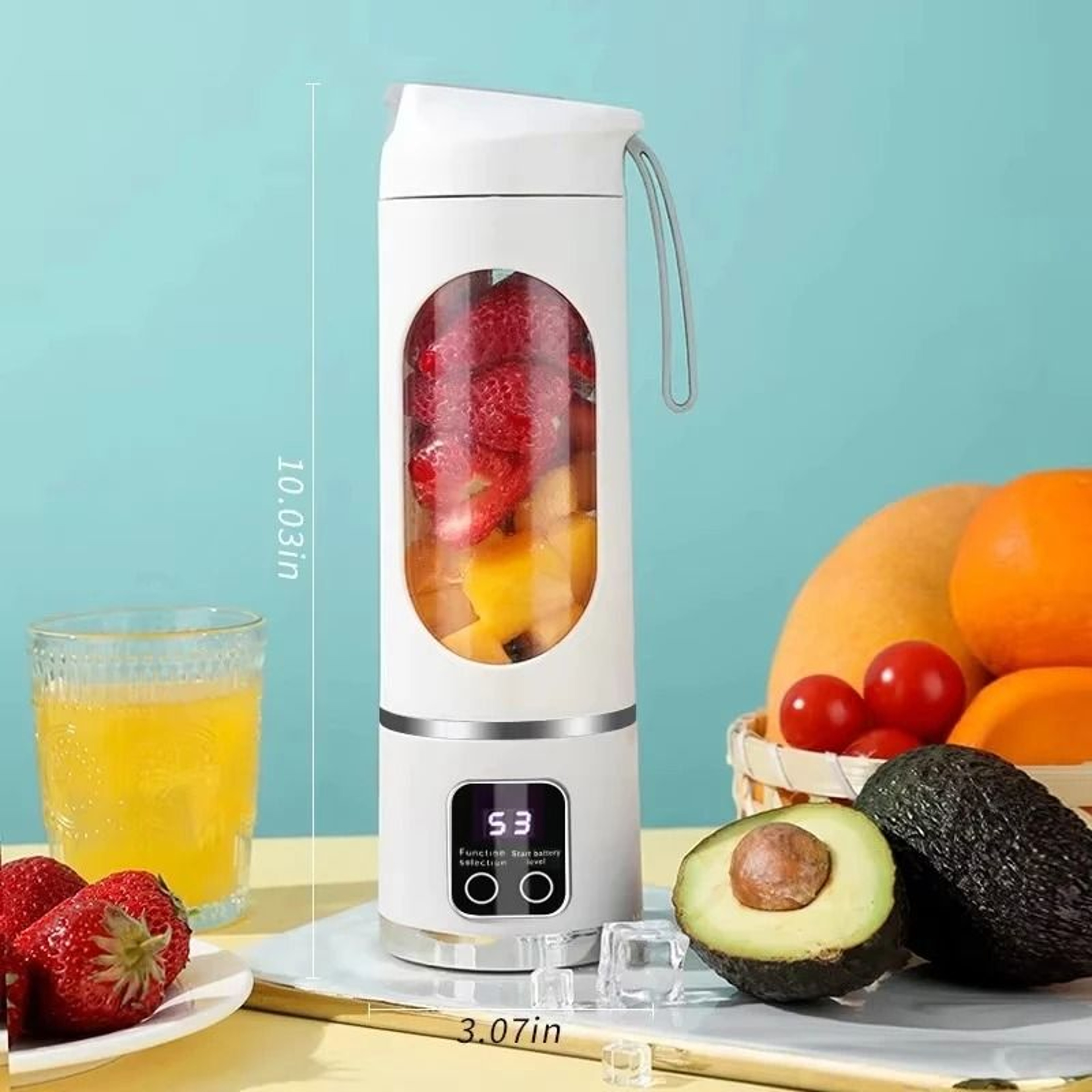 Portable Fruit Juicer Blender With 12 Blades 450ml USB Rechargeable Ice Crusher 4