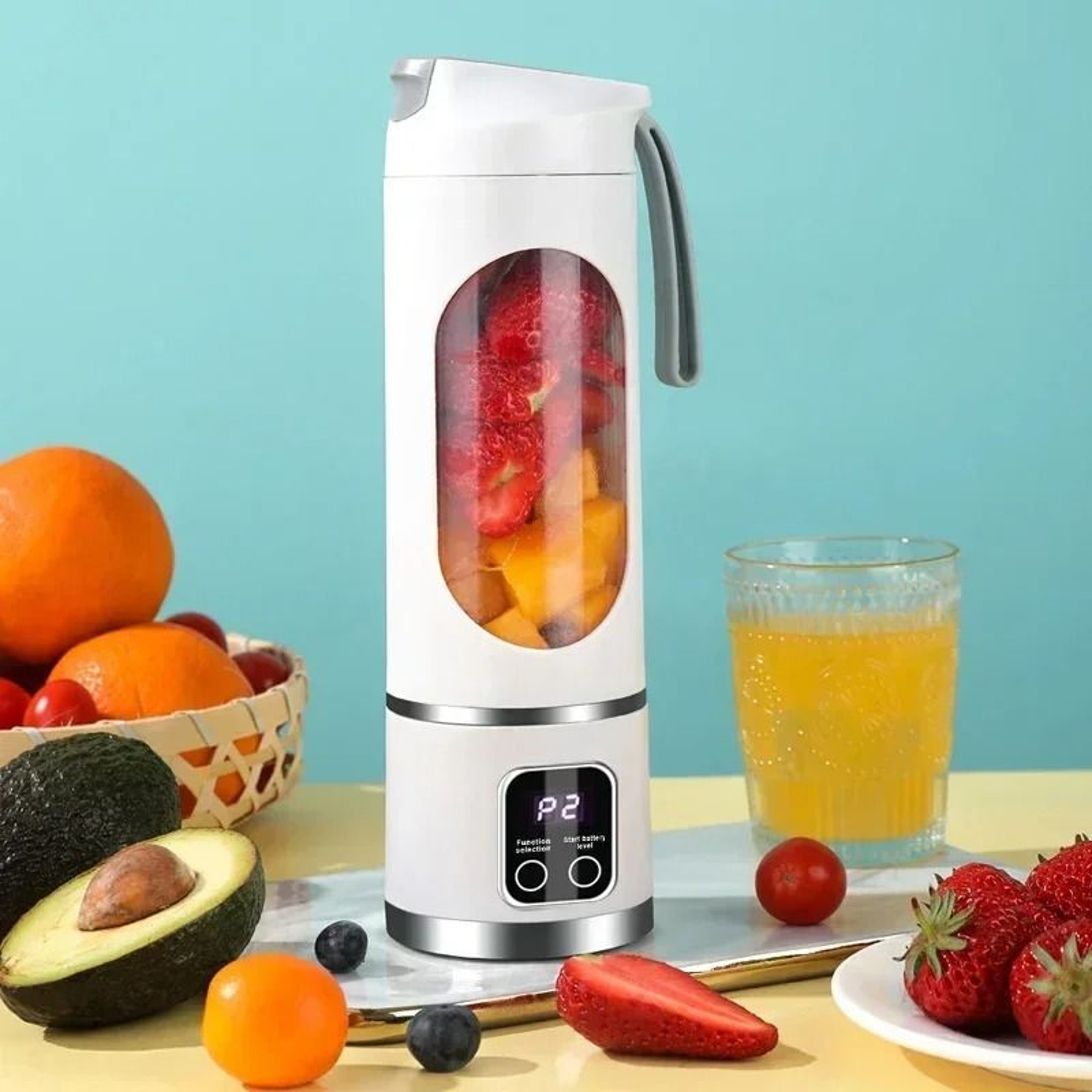 Portable USB Rechargeable Electric Juicer Cup Blender With Digital Display 1