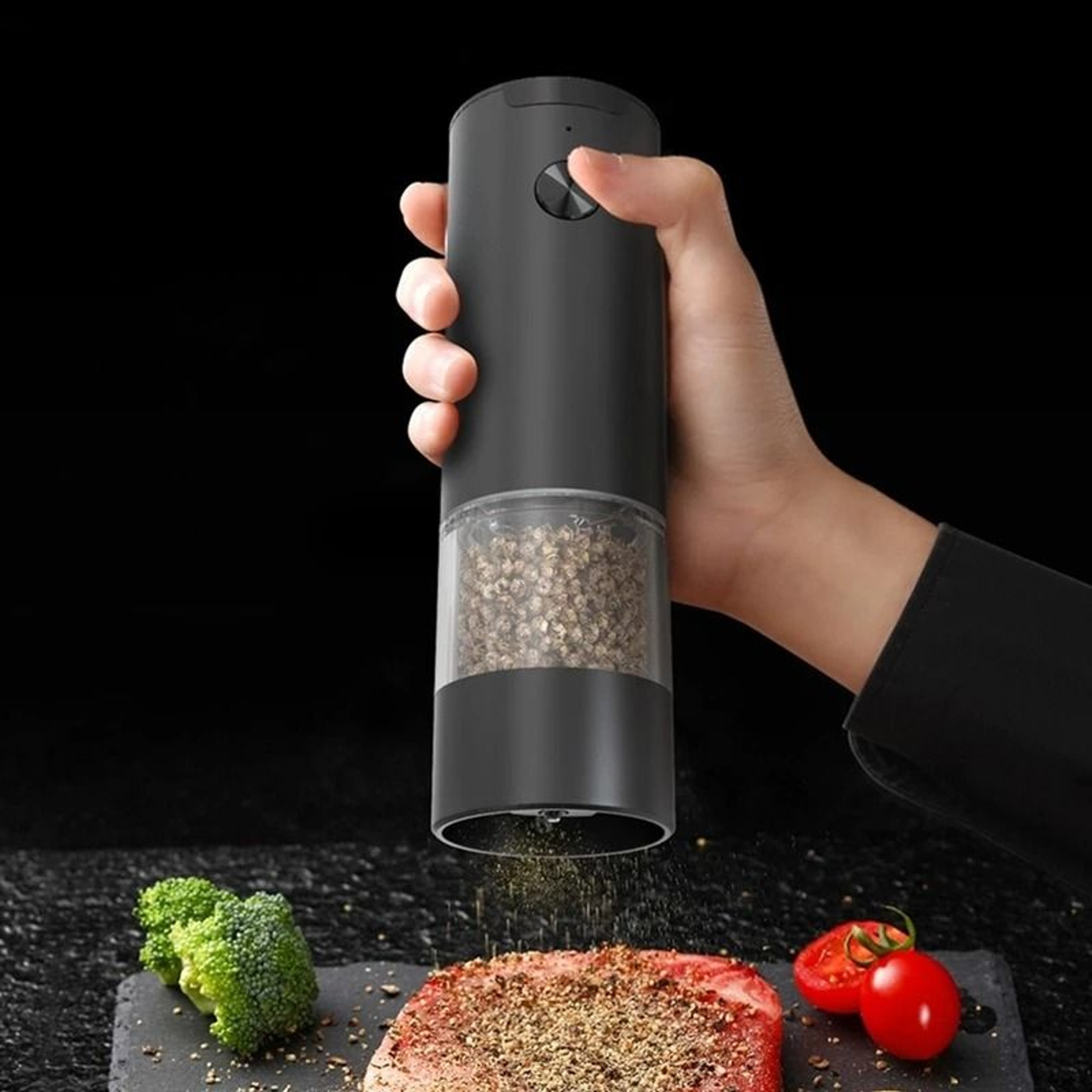 Electric Salt And Pepper Grinder Set Automatic Gravity Operated Adjustable Spice Mill 0