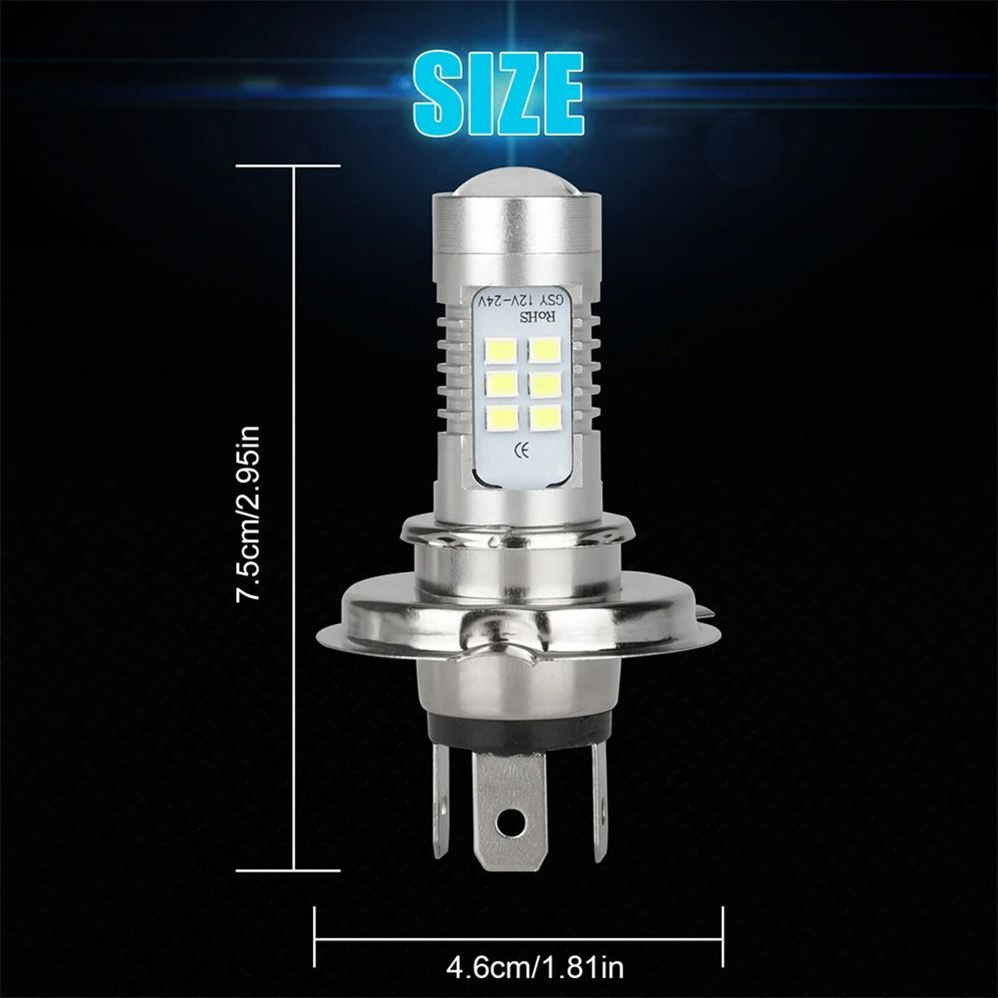 H4 9003 HB2 LED Headlight Conversion Kit Super Bright 12V White Driving Light 6