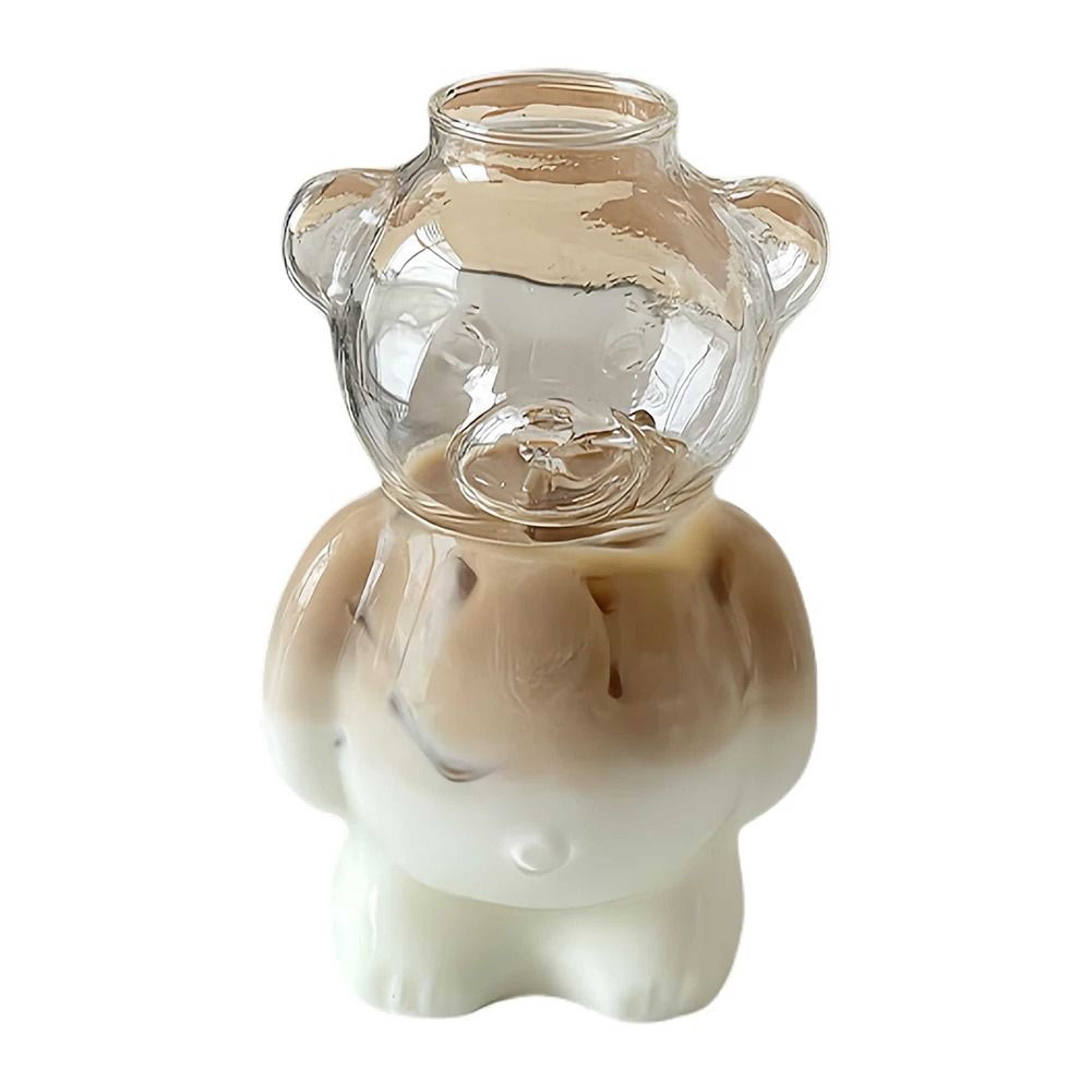 Cute Bear Shaped Glass Cup Coffee Mug For Daily Drinks And Gifts 3
