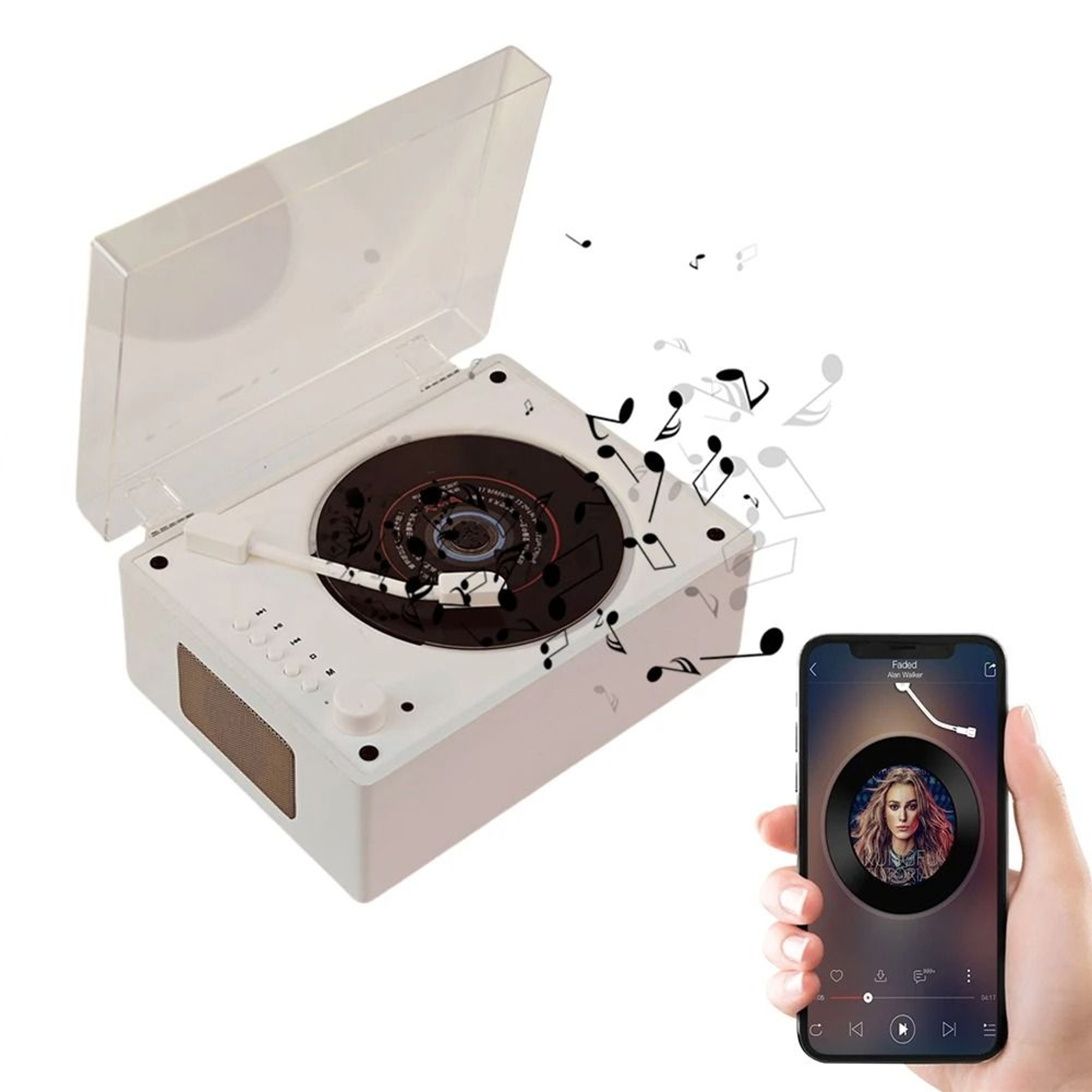 Vintage Retro CD Player Bluetooth Speaker With Remote Control 1