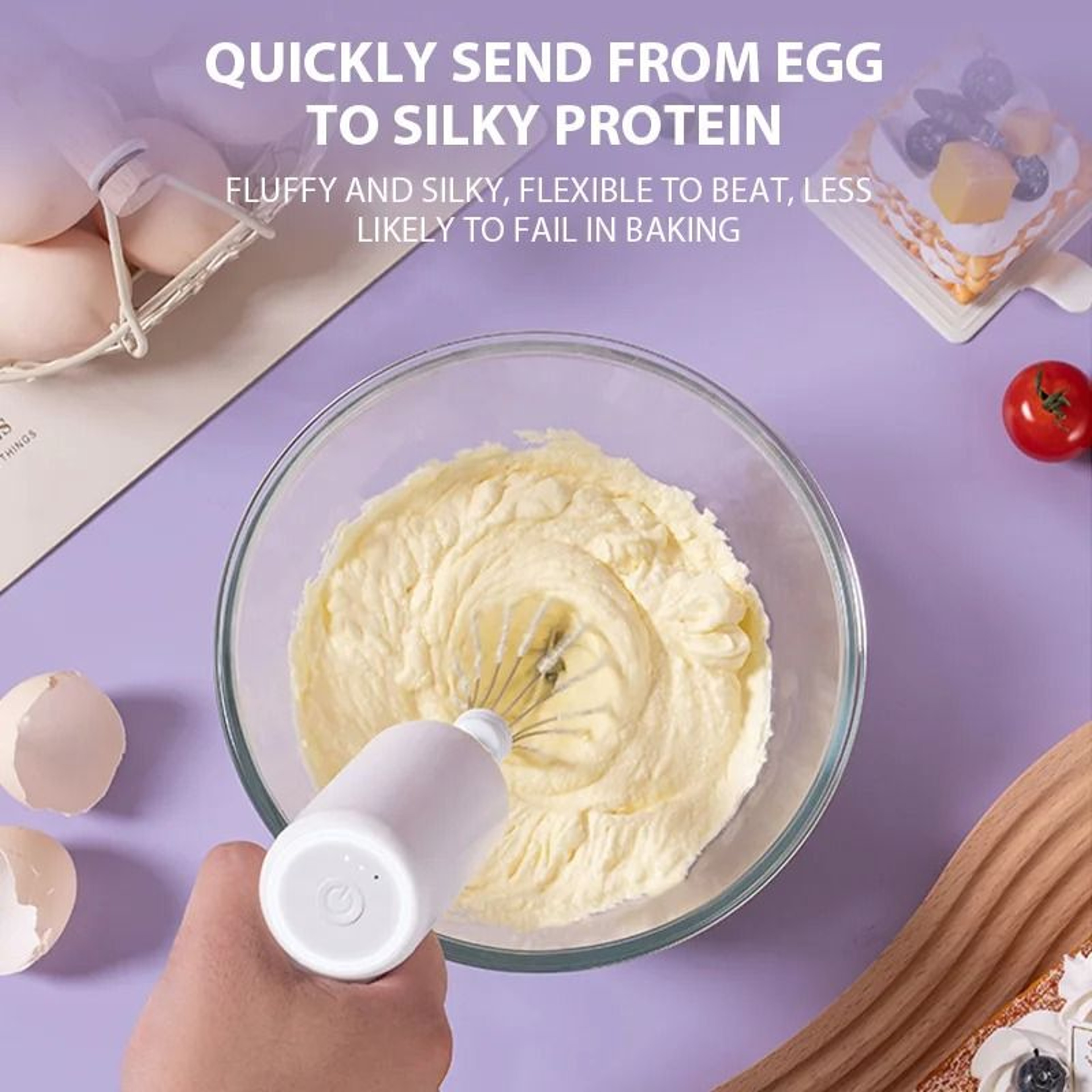 Rechargeable Handheld Electric Mixer Wireless Cake And Cream Beater 4