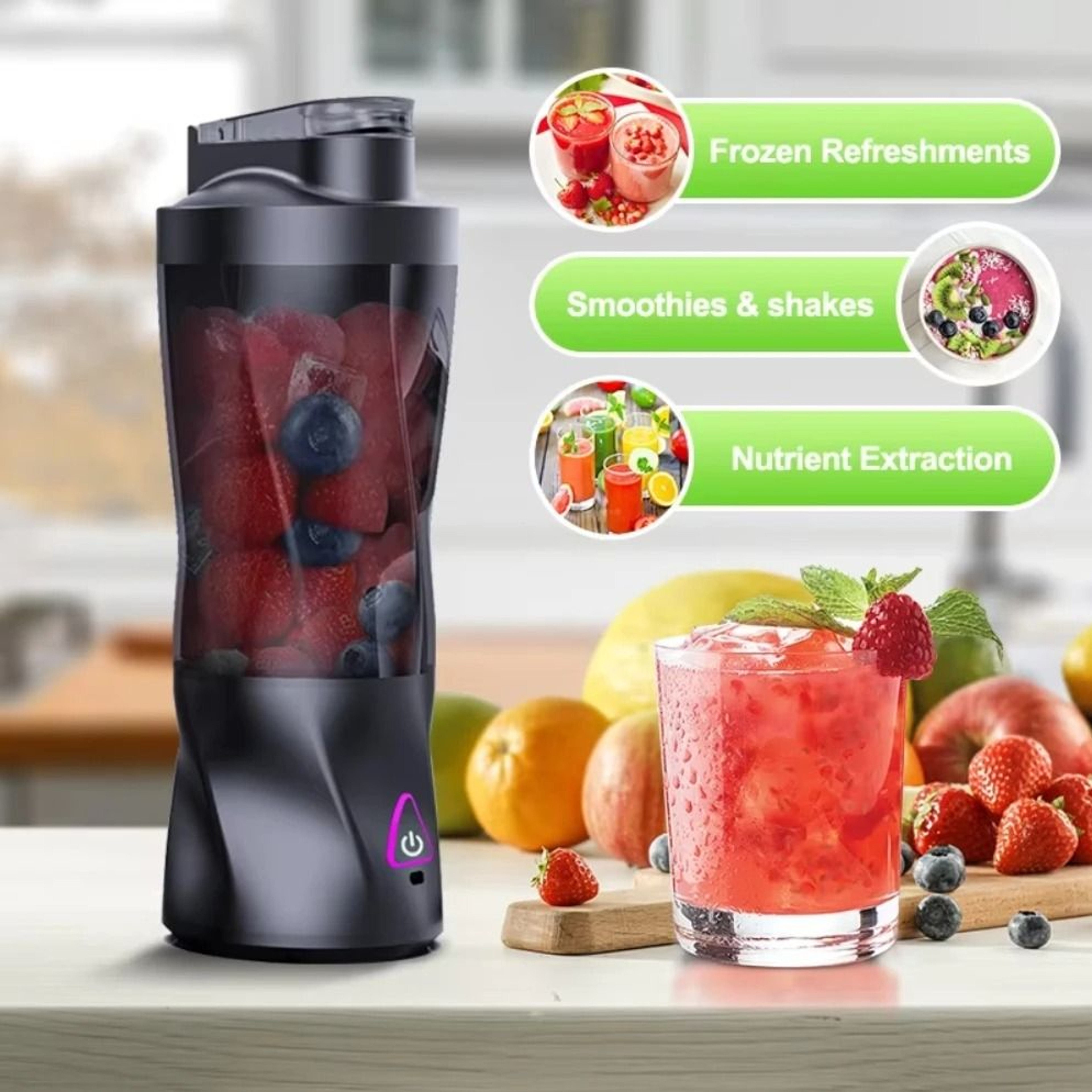 Portable Electric Juicer Blender With 700ml Capacity Rechargeable Smoothie Maker For Travel And Hom 5