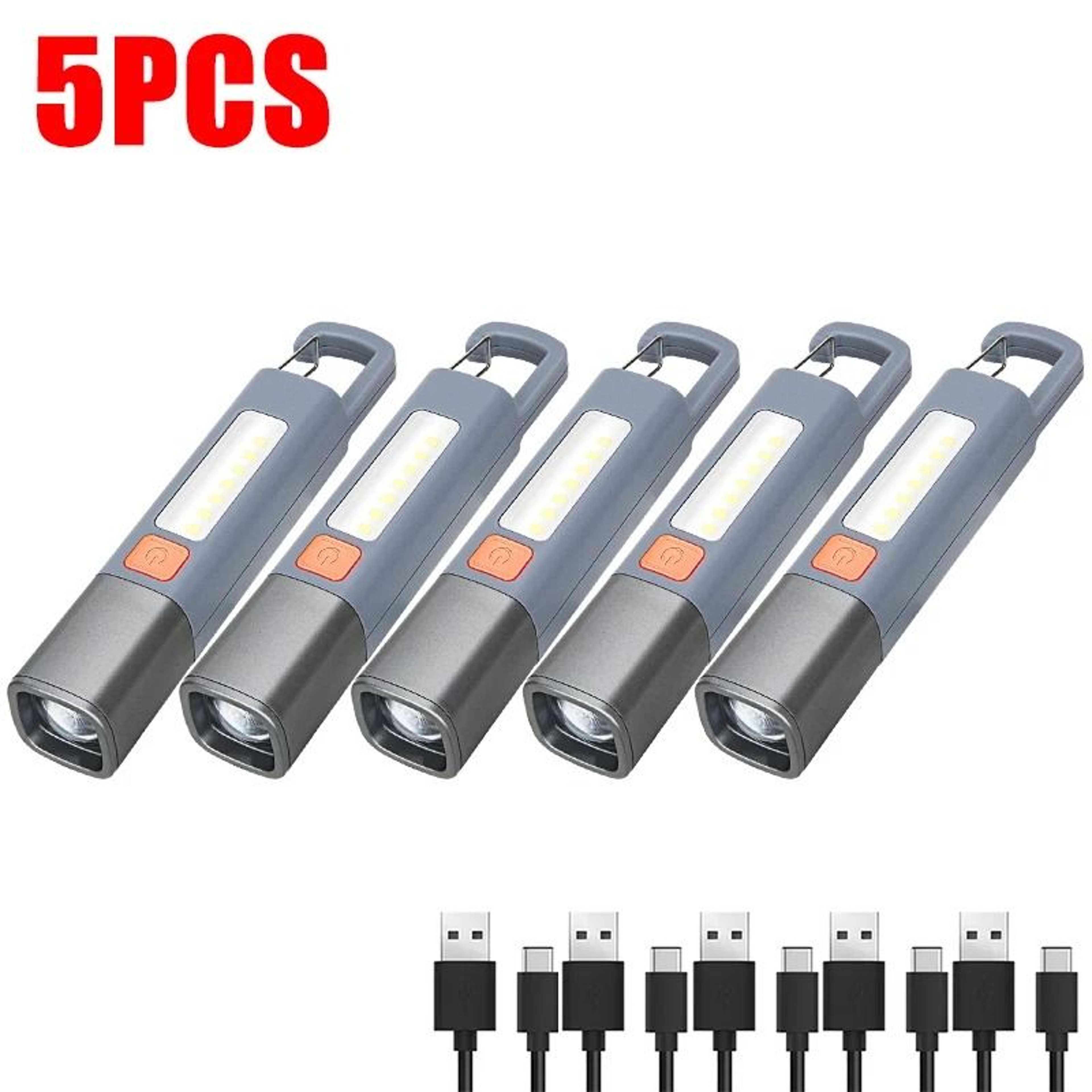 Rechargeable LED Flashlight With COB Side Light And Hanging Hook 10