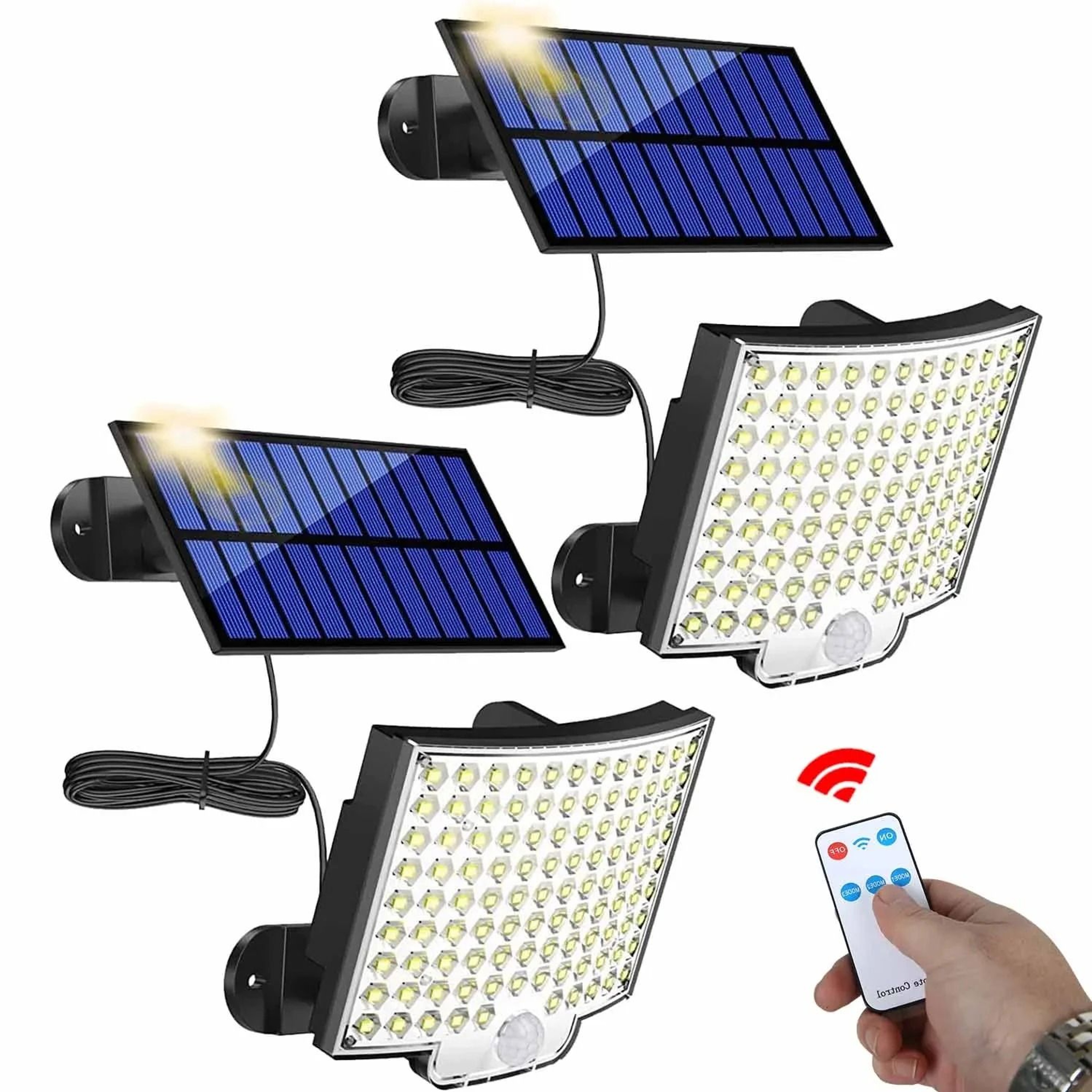 106 LED Solar Motion Sensor Floodlight With Remote Control 0