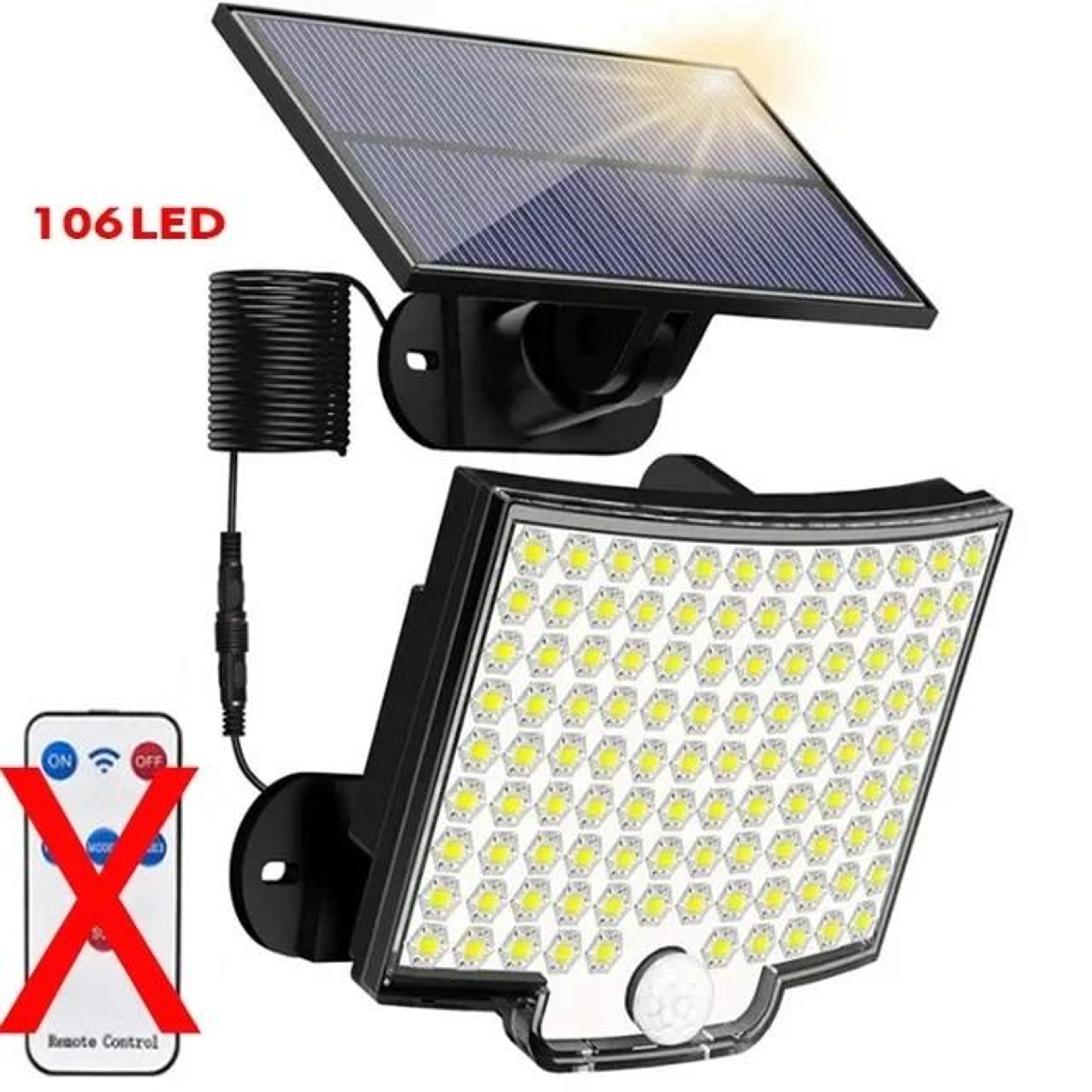 106 LED Solar Motion Sensor Floodlight With Remote Control 8
