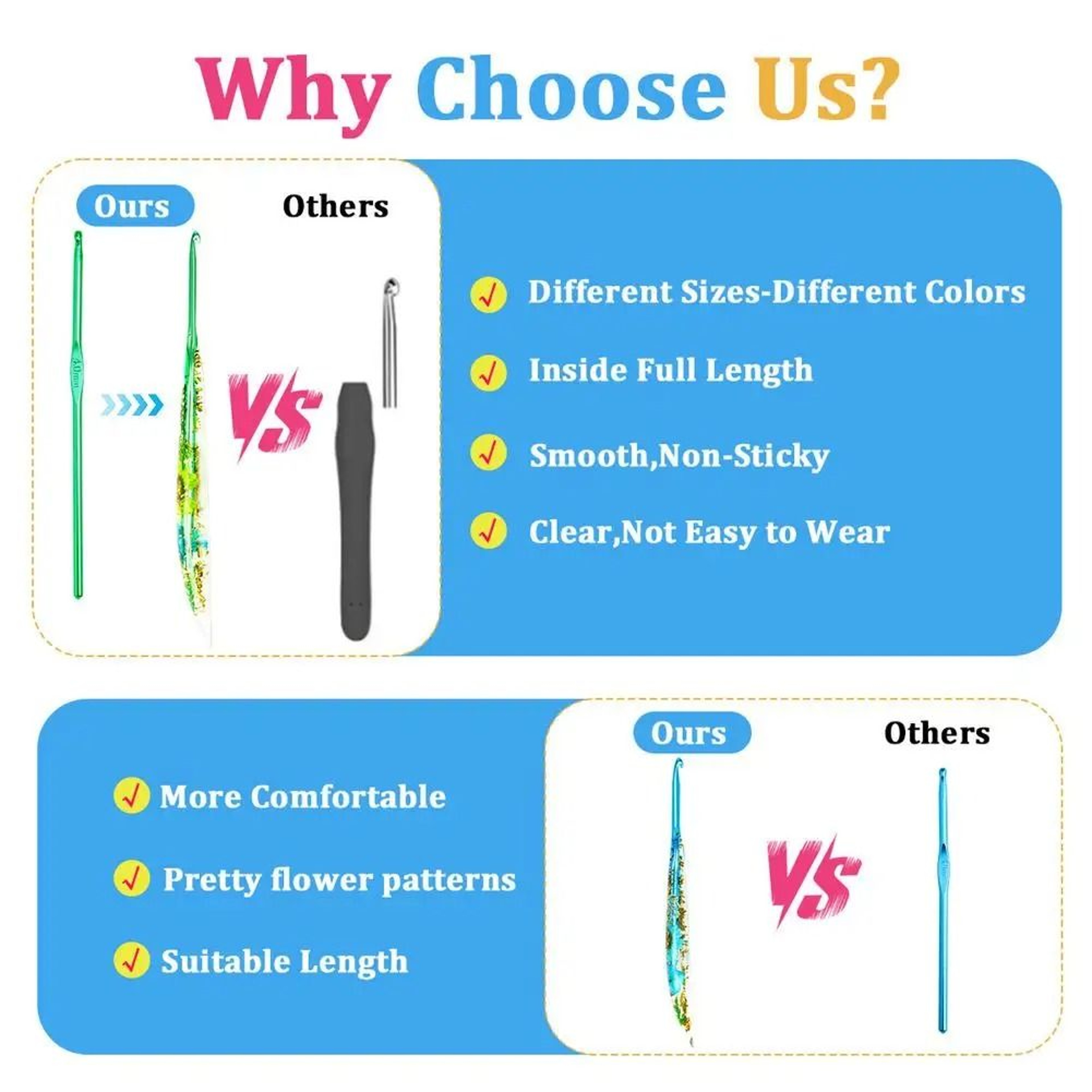 Ergonomic Aluminum Crochet Hook Set With Drip Glue Handle Sizes 20 To 60 Mm 5