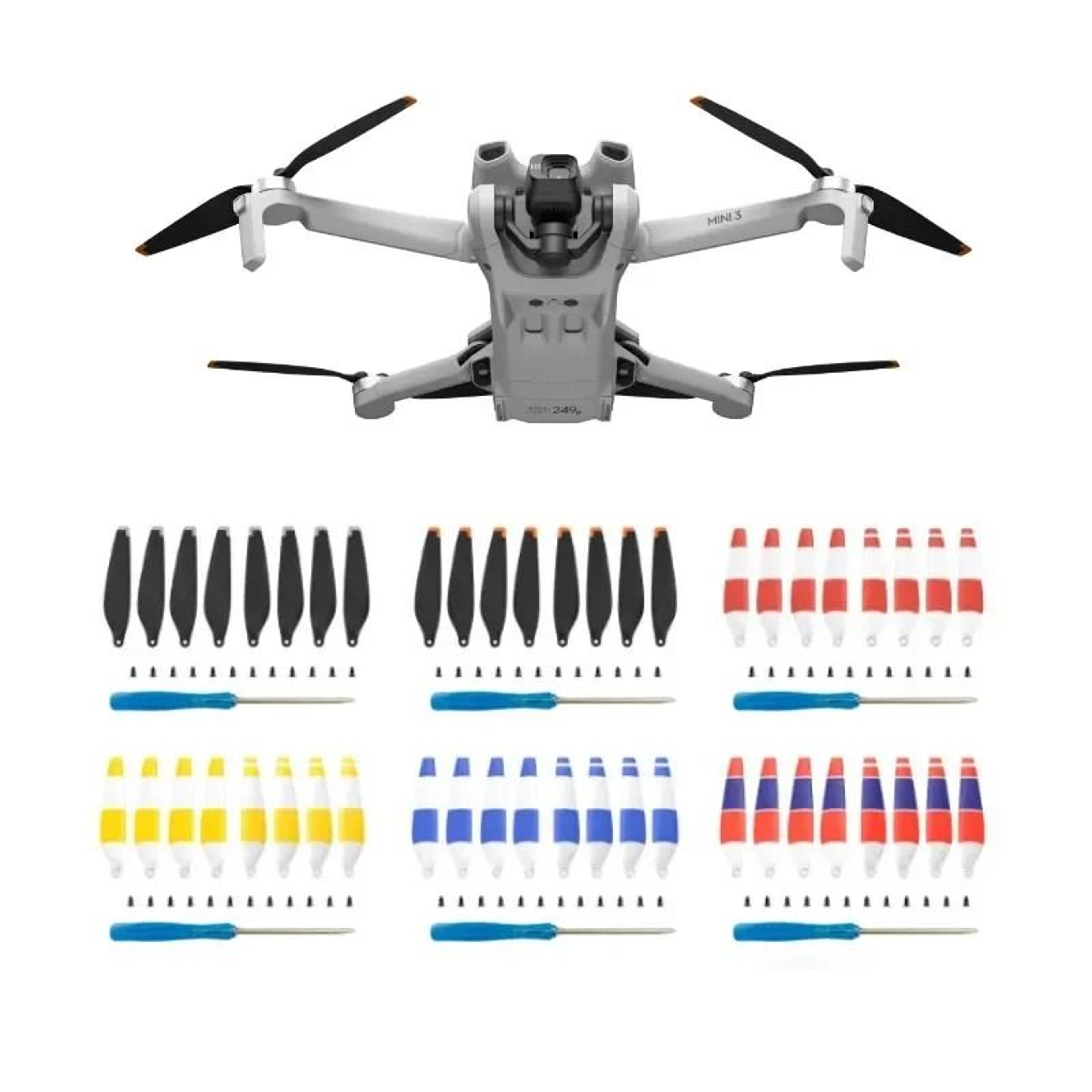 6030F Replacement Propellers For DJI Mini 3 Low Noise Quick Release Set 0